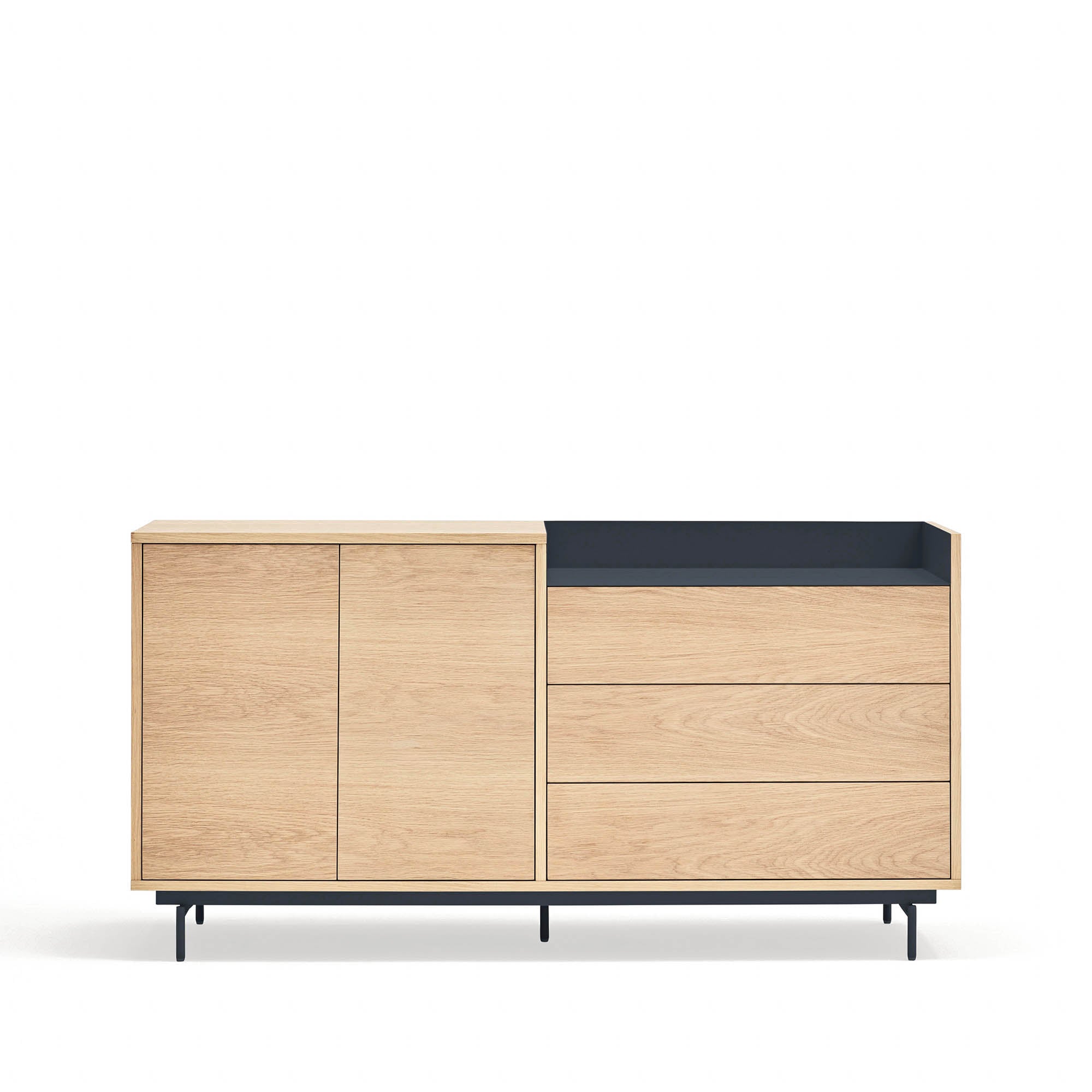 Senkki Valley 2D3Dr tammi metallitaso/jalat tumma B
