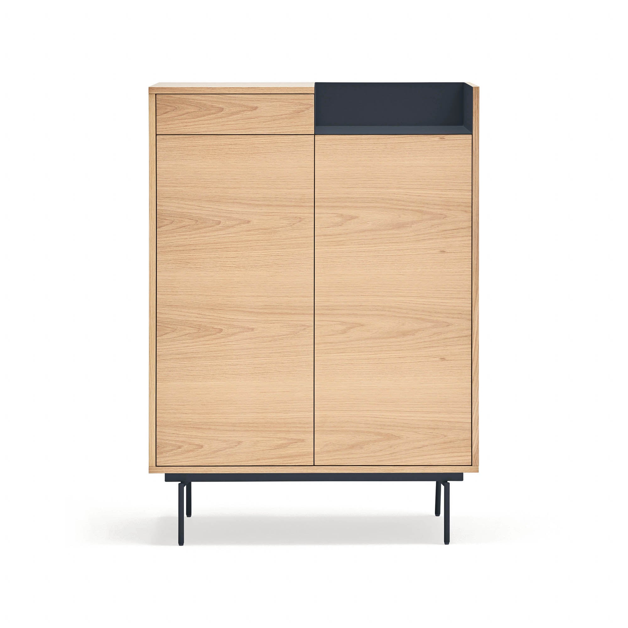 Occasional Cabinet Valley 2D1Dr Oak Metal Tray/ Le