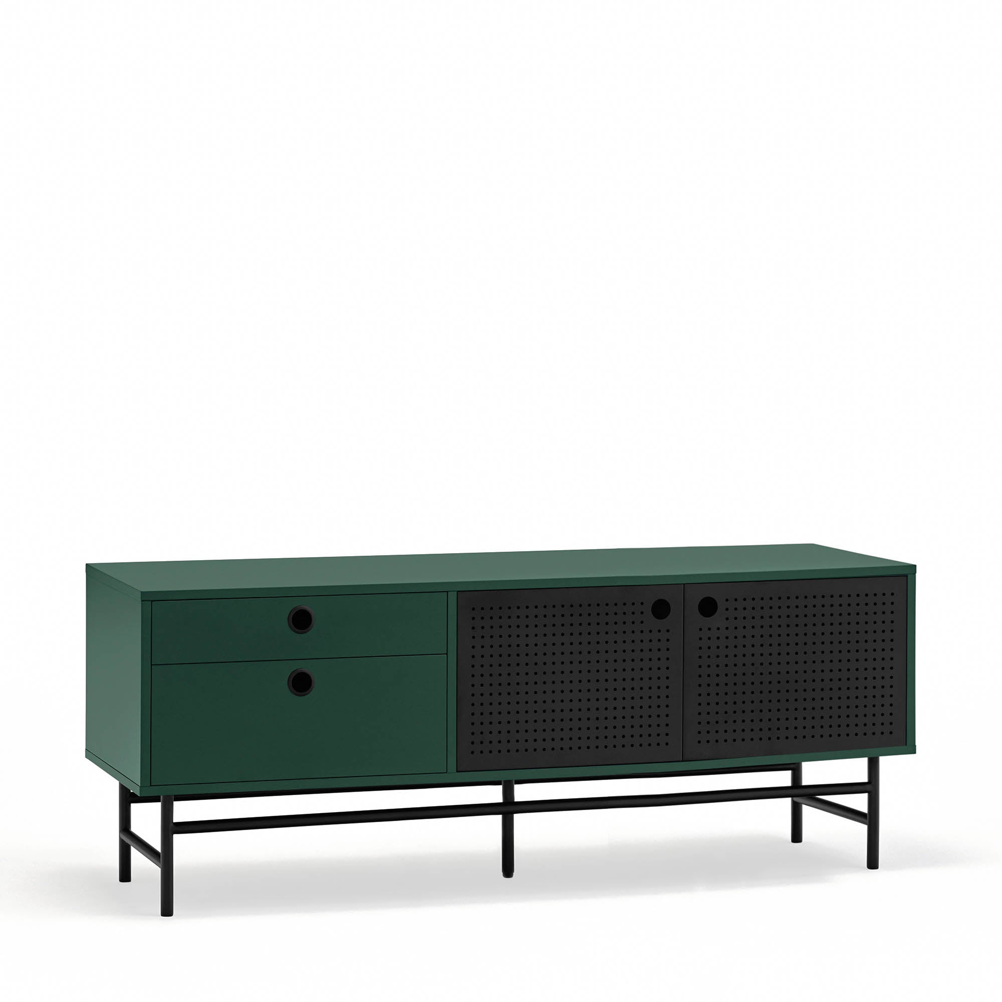 TV-taso Punto 2D2Dr 140cm, musta/tummanvihreä
