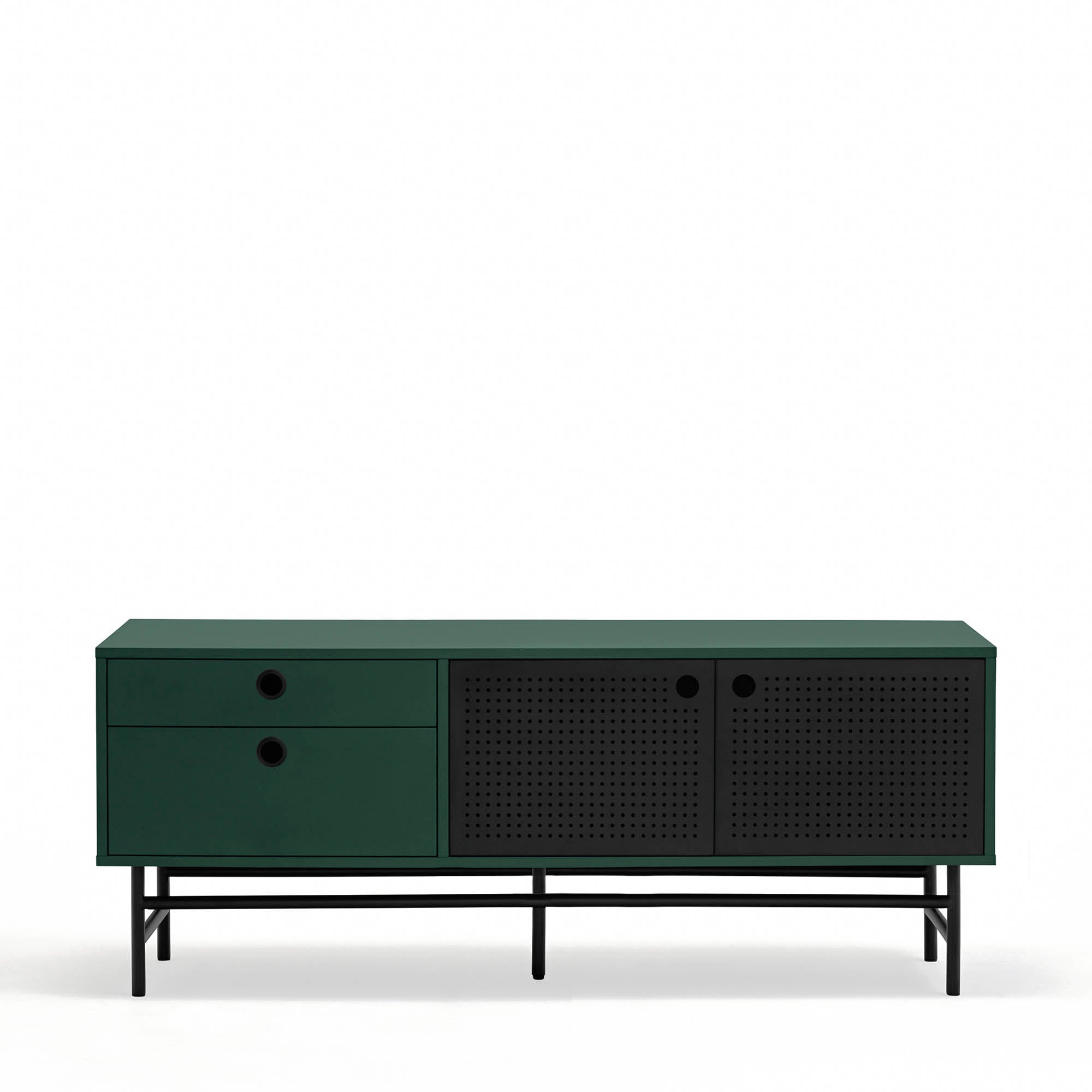 TV-taso Punto 2D2Dr 140cm, musta/tummanvihreä