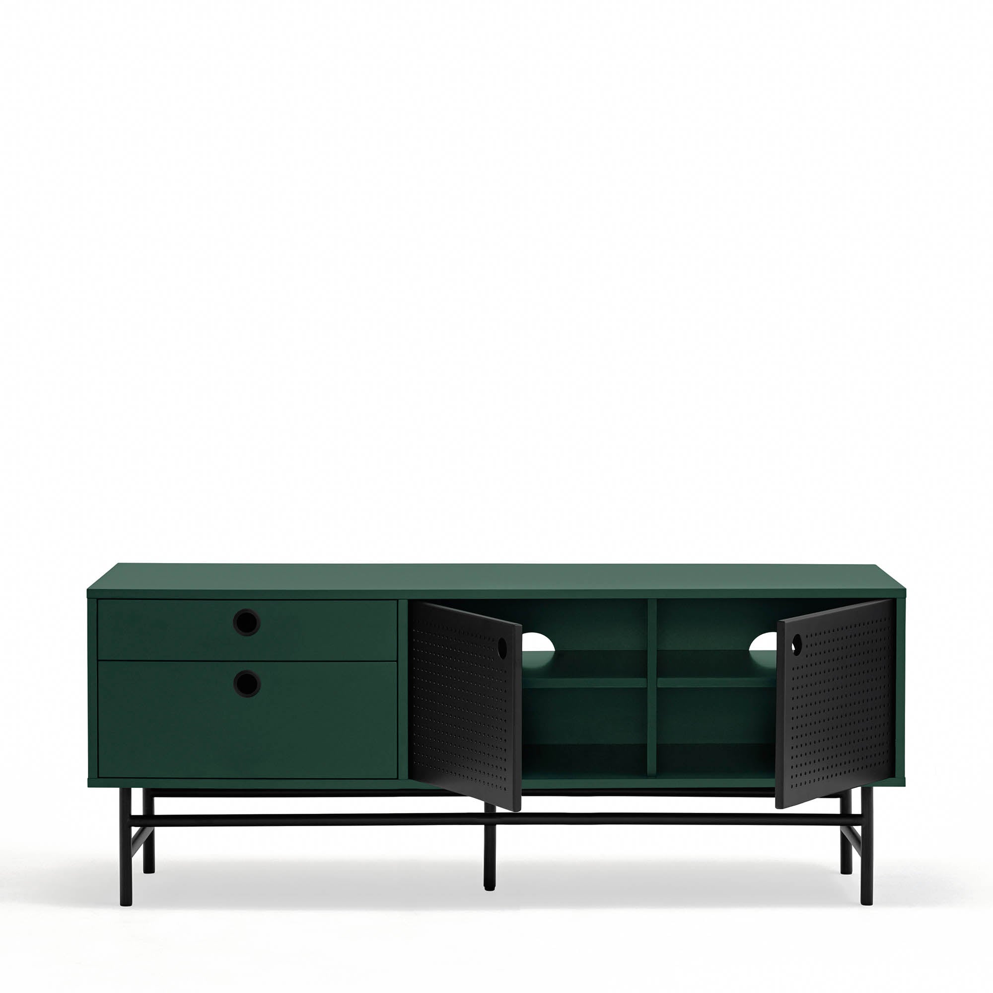 TV-taso Punto 2D2Dr 140cm, musta/tummanvihreä