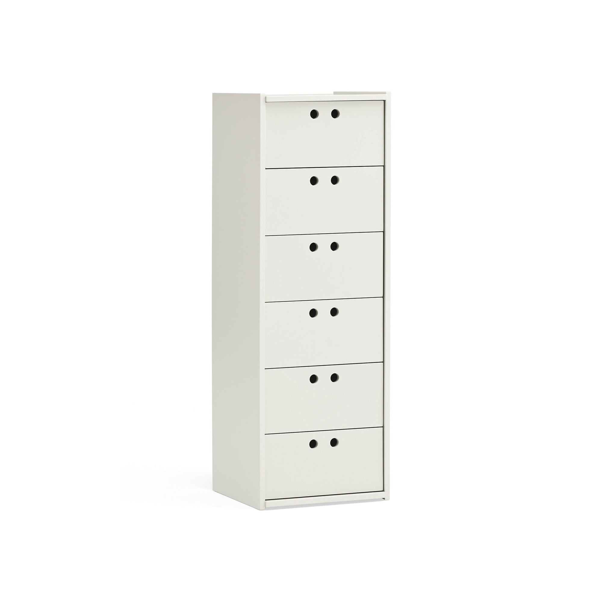 Korkea laatikosto Wally – kerma | 40×40×118 cm