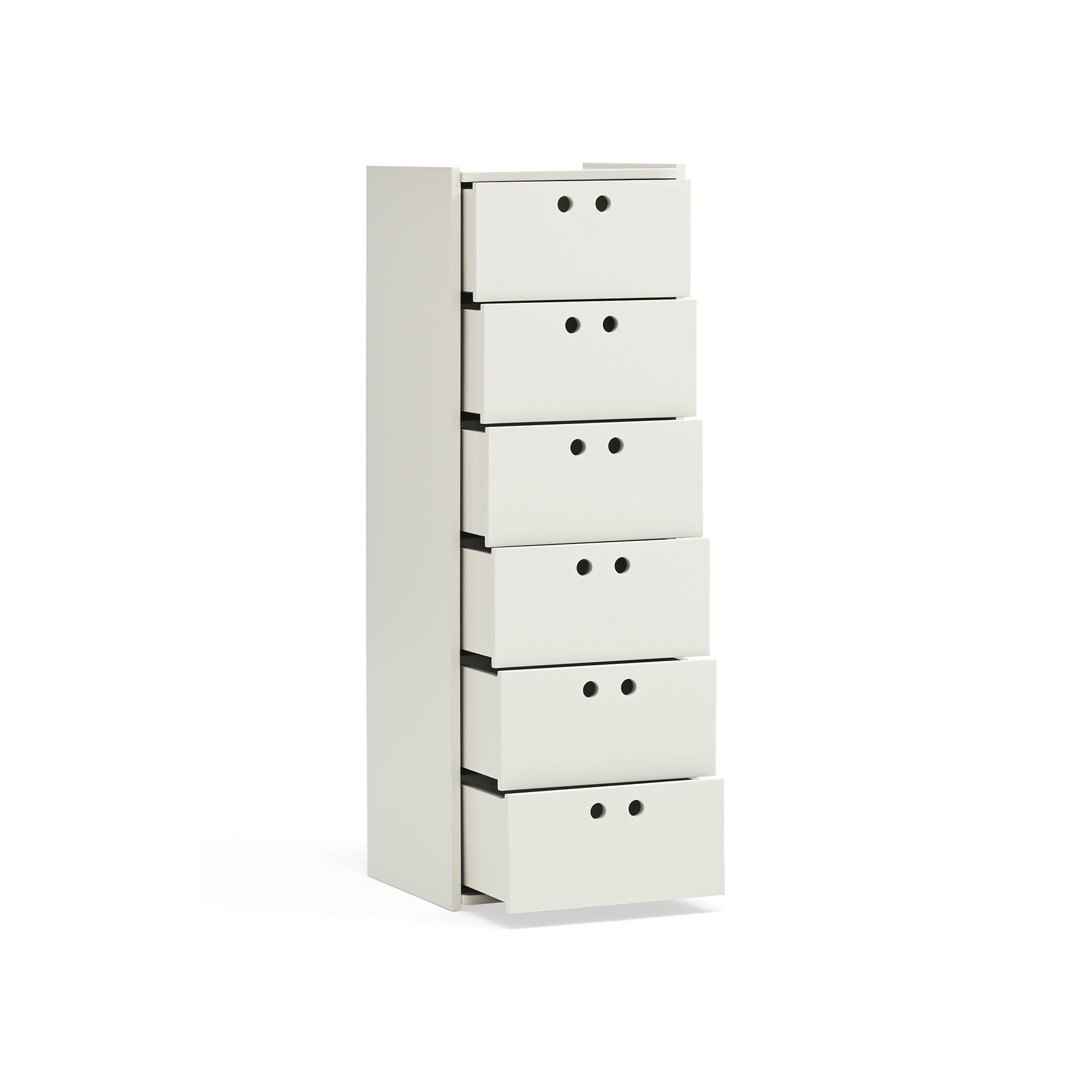 Korkea laatikosto Wally – kerma | 40×40×118 cm
