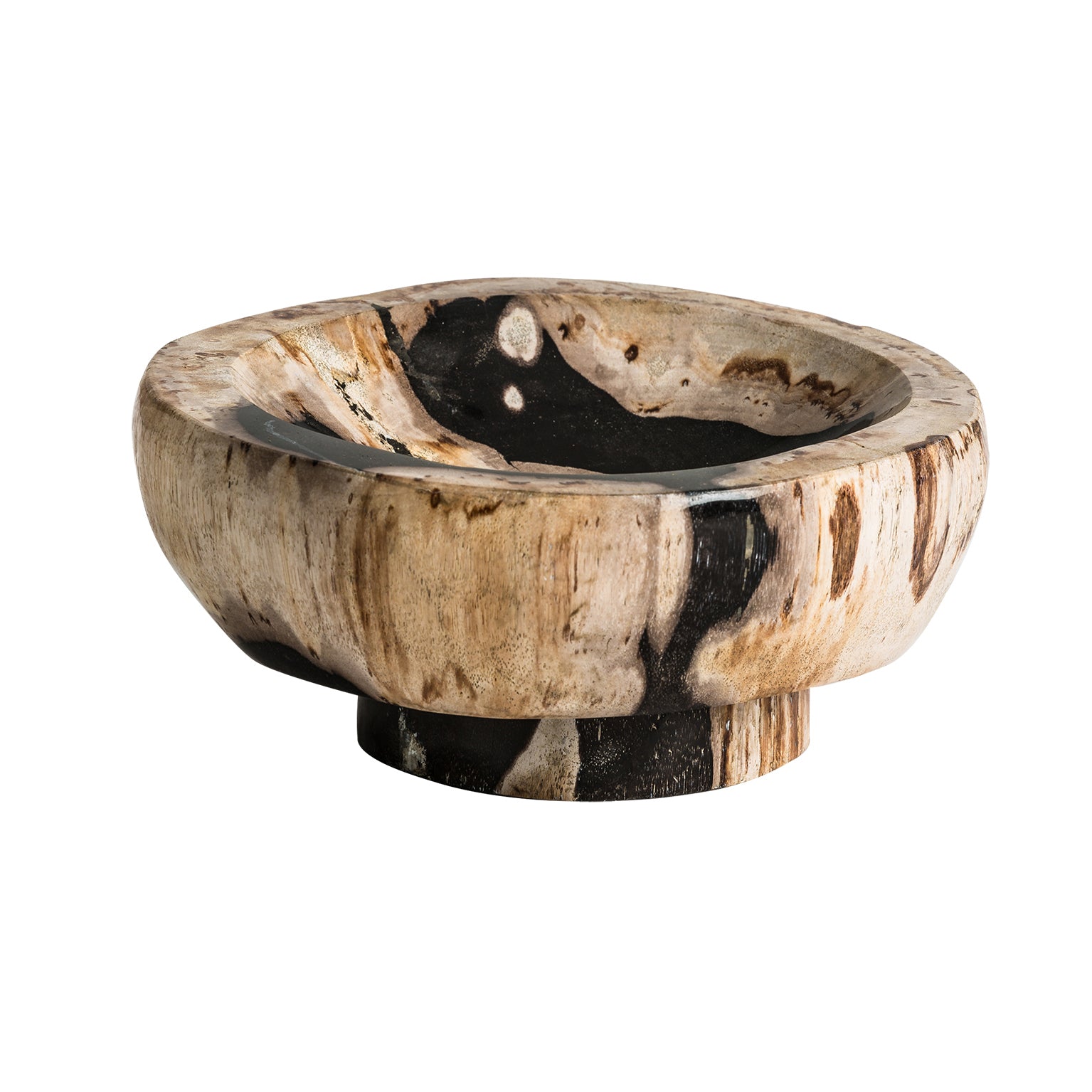 Kivettynyt puukulho - monivärinen etninen koriste