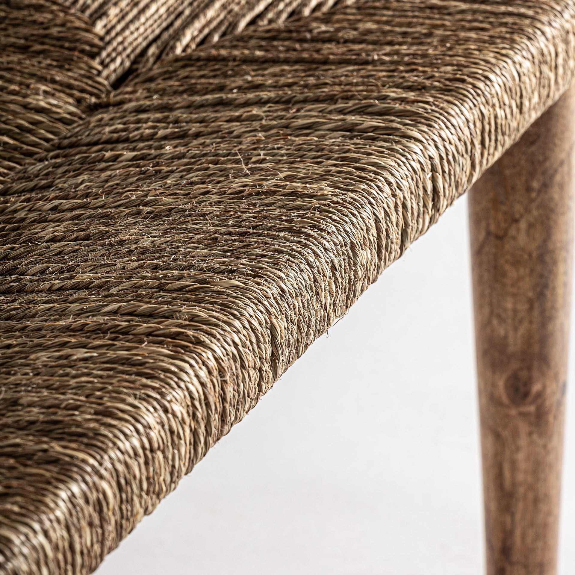 TASSAROLO Vintage Mangopuupenkki - Suorakaiteen muotoinen muotoilu luonnonkuiduilla