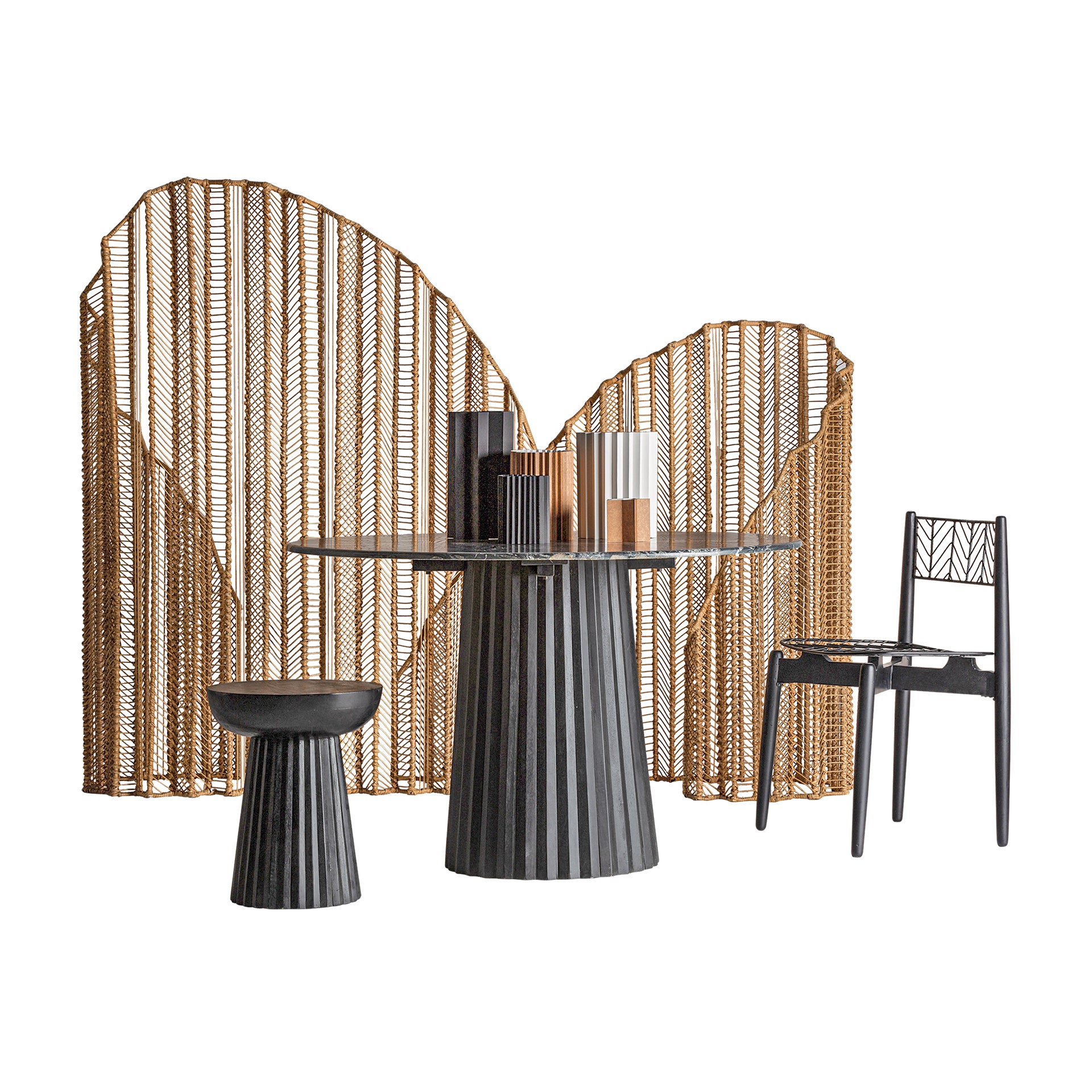 PLISSÉ WOOD SIDE TABLE