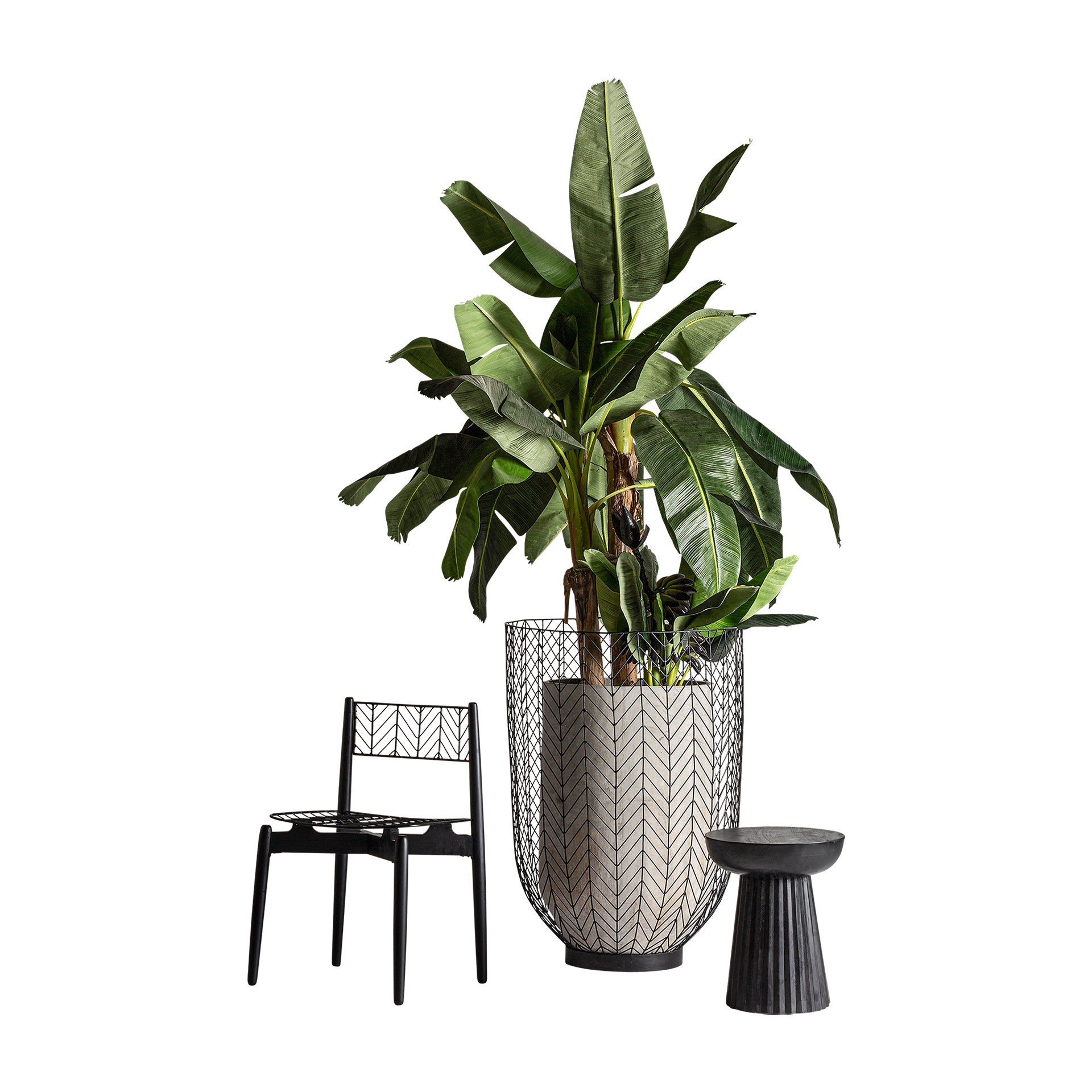 PLISSÉ WOOD SIDE TABLE