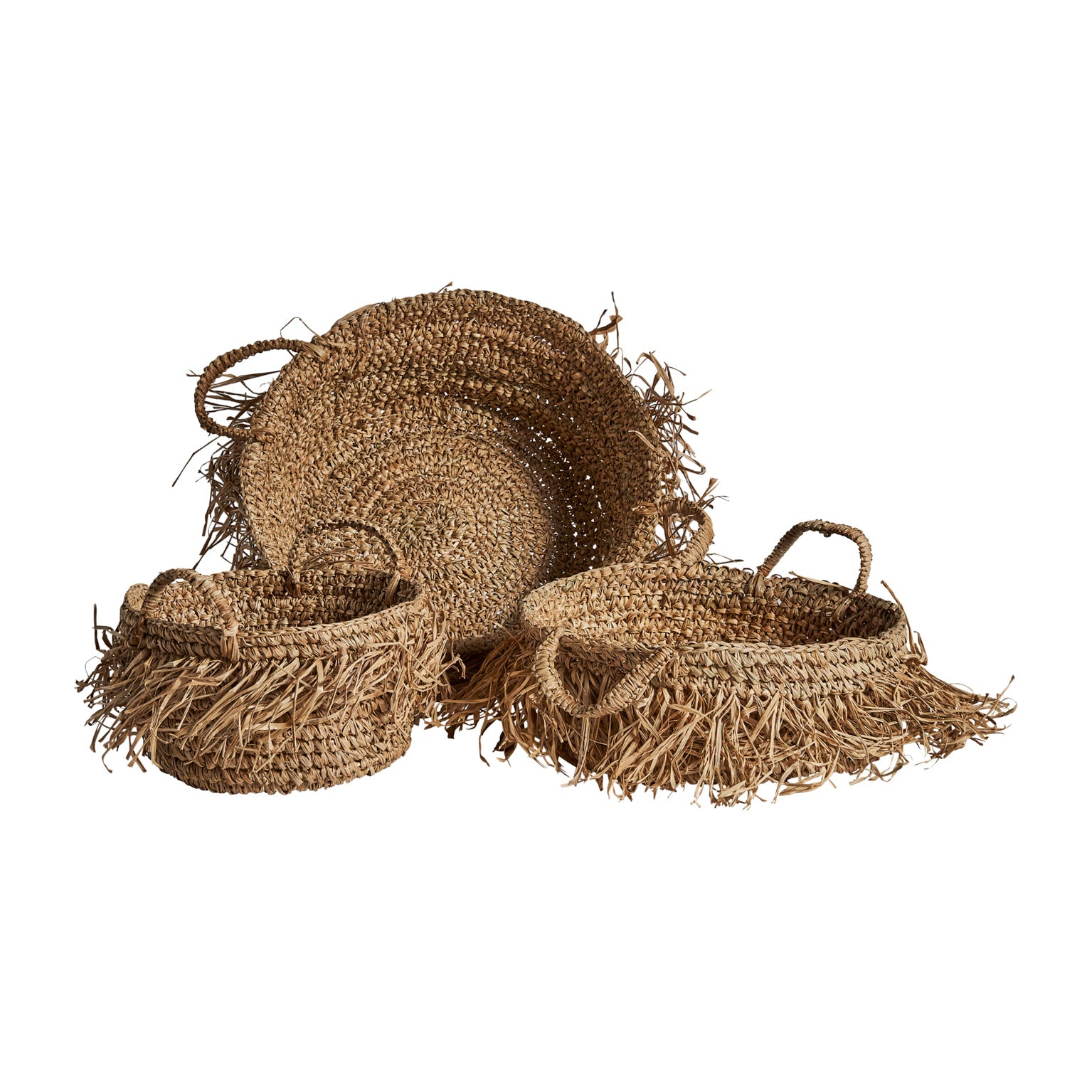 Nazombe Natural Fiber Clothes Basket Set - Classic Brown Storage (Set of 3)