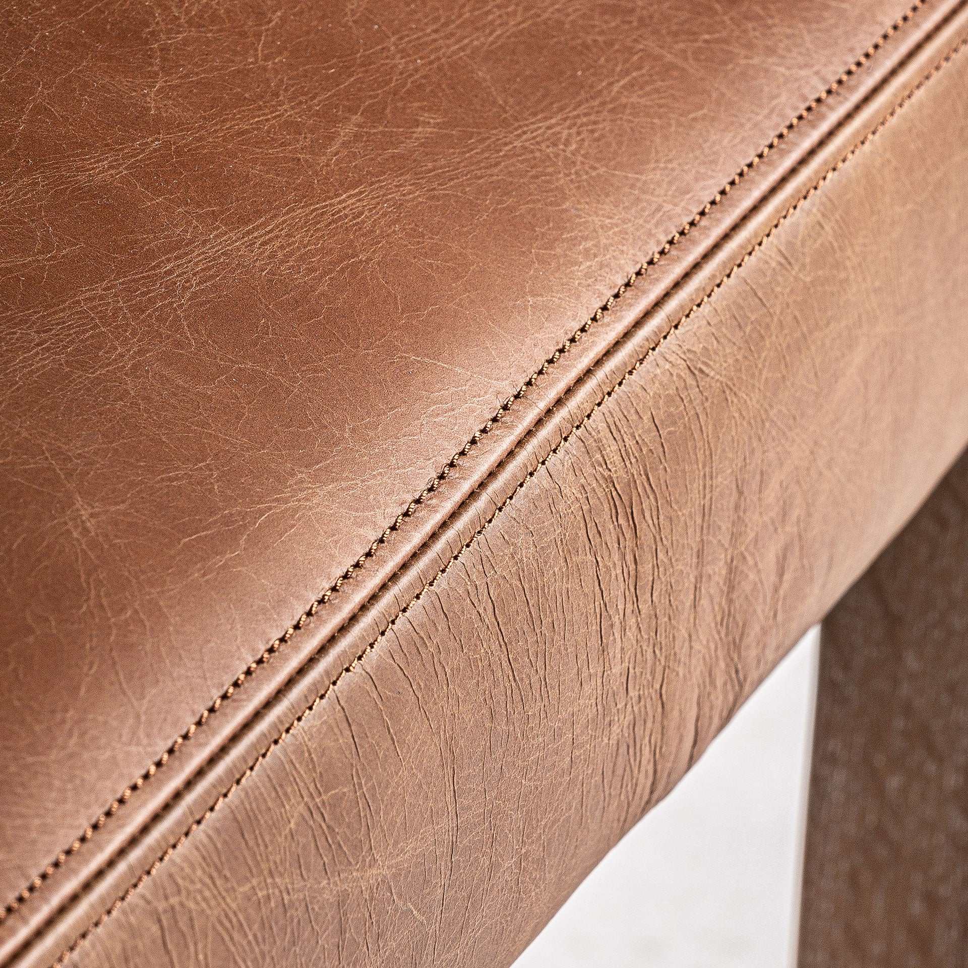 Tolla Vintage Leather Chair - Brown Leather & Birch Wood