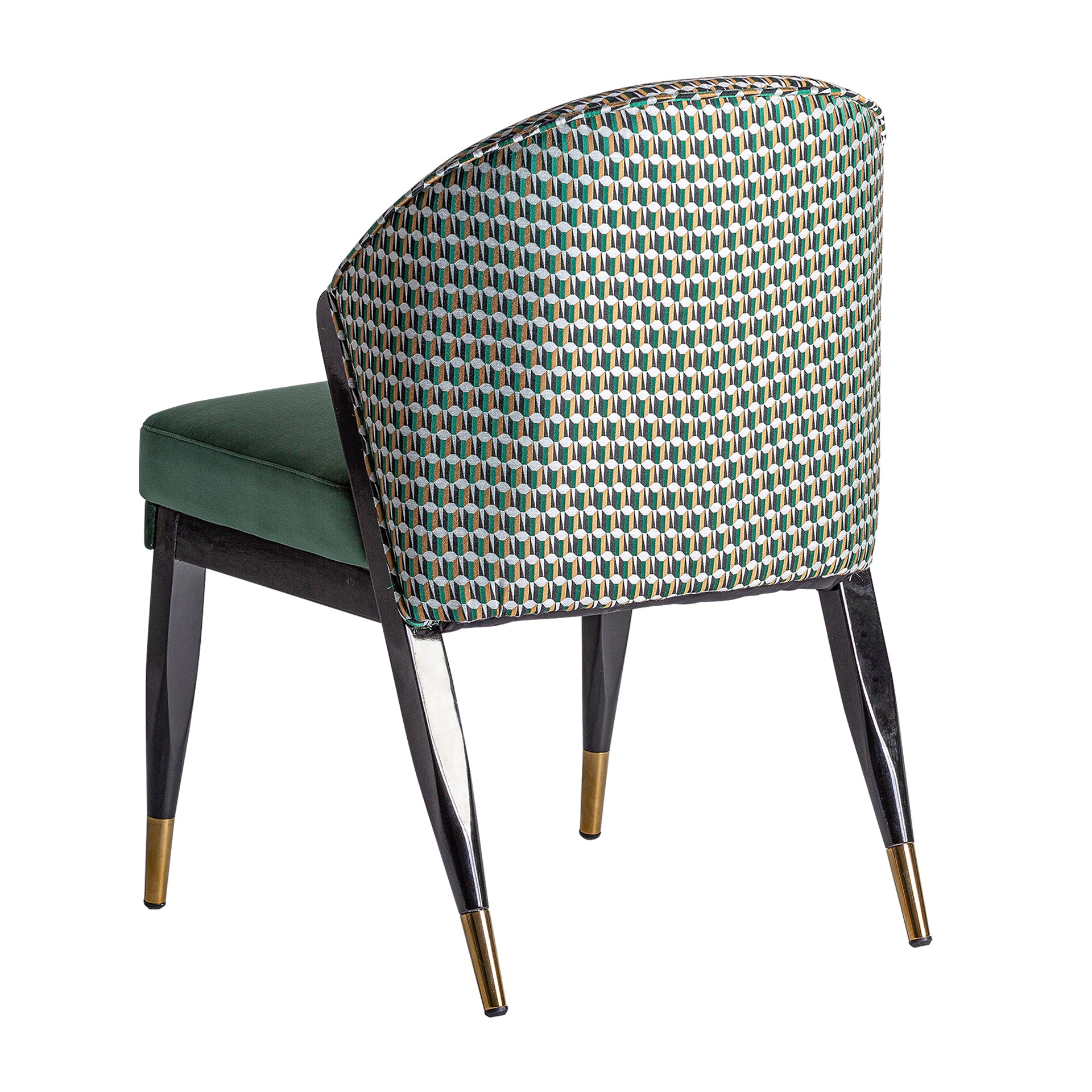 Kelheim Art Deco -samettinen tuoli vihreänä