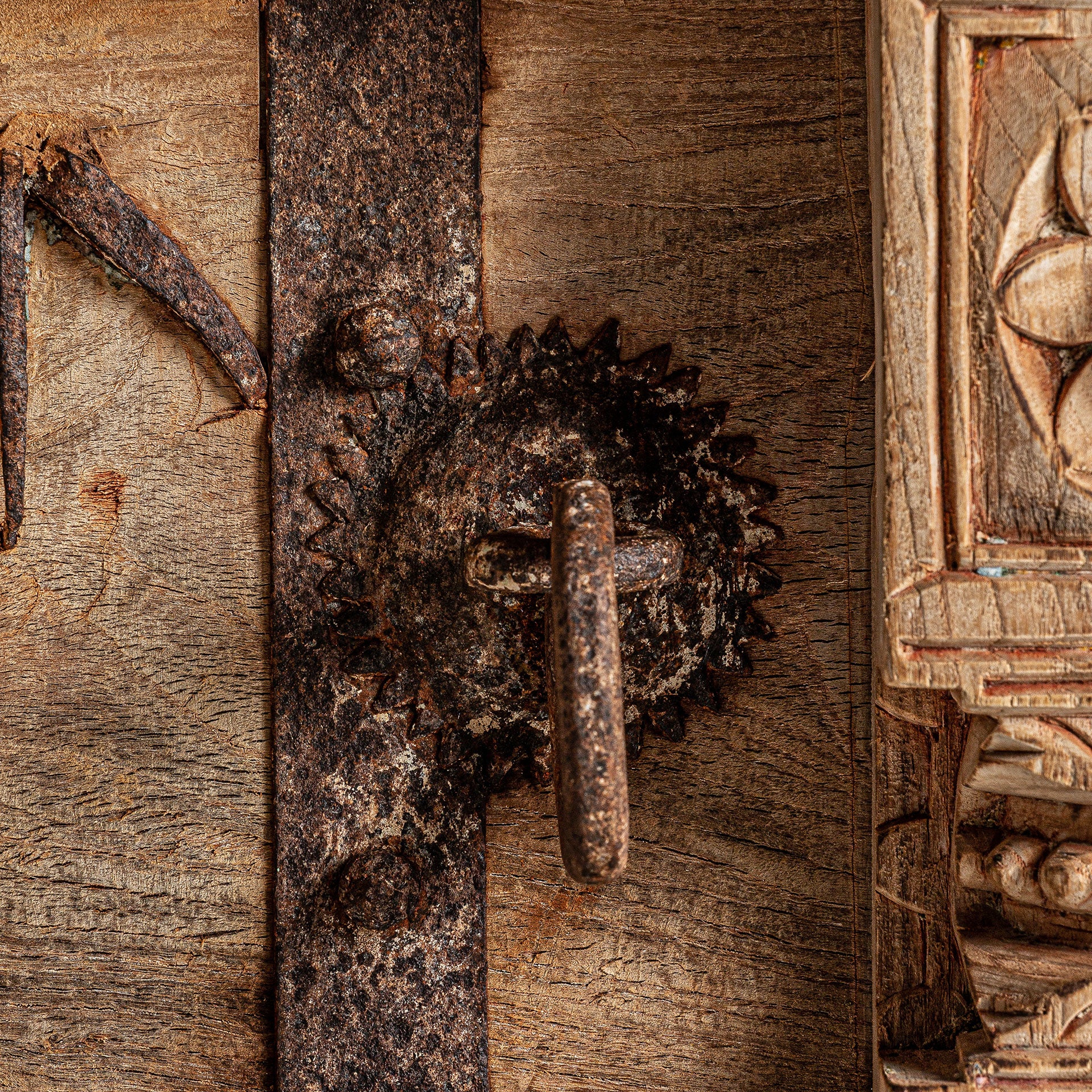 Phalodi Mango Wood TV Stand - Ethnic Style Brown Finish