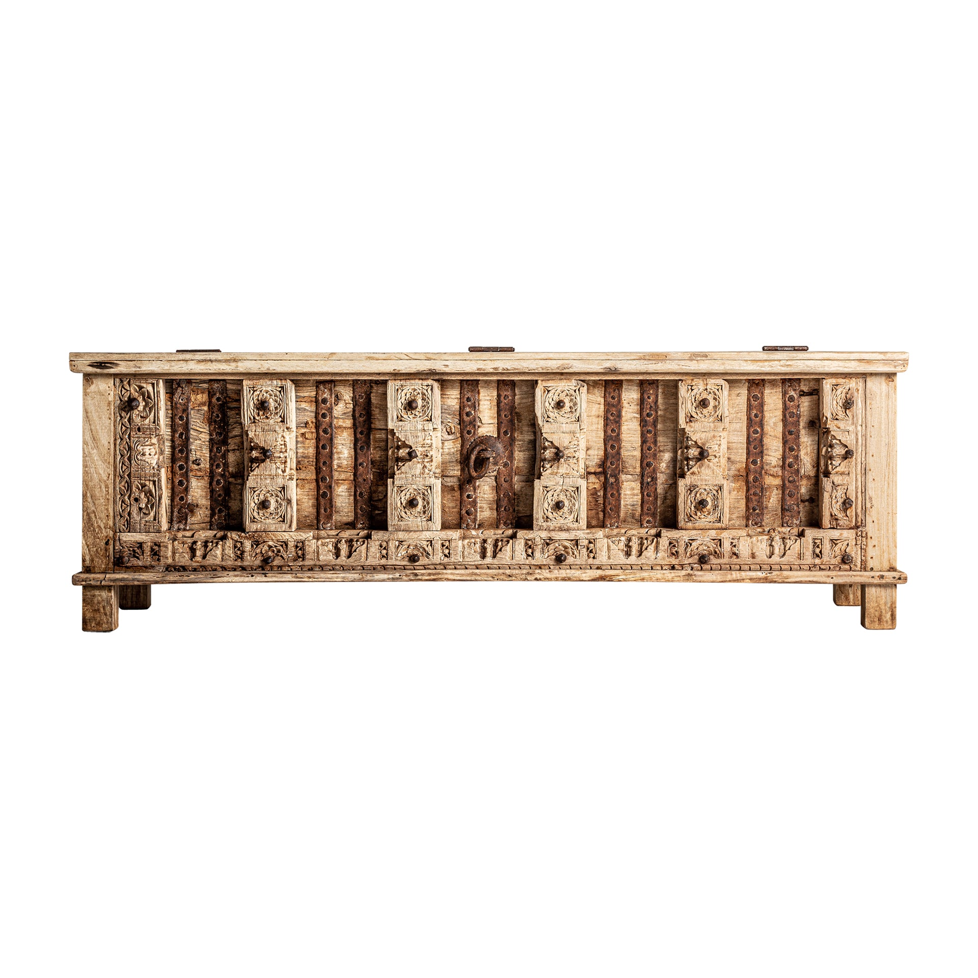 Phalodi Mango Wood TV Stand - Ethnic Style Brown Finish