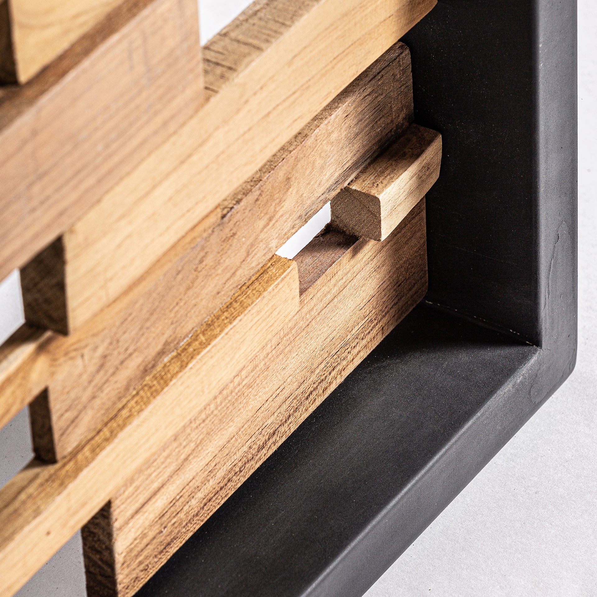 Svartvik Colonial Wall Art - Black Teak Wood & Iron Panel