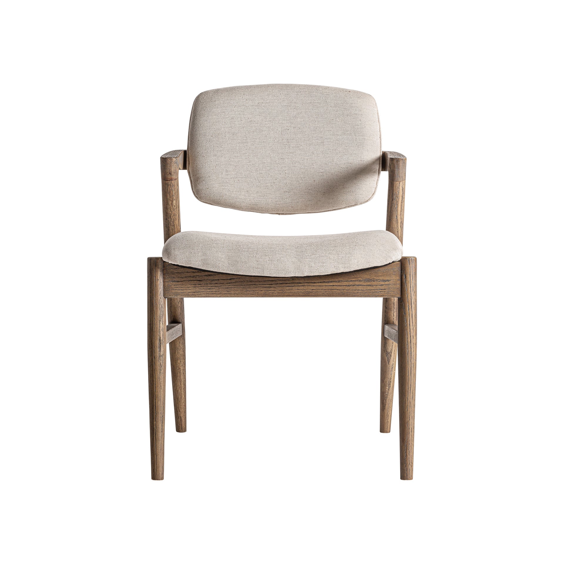 Polch Art Deco -pellavatuoli – ruskeanbeige tuhkapuu