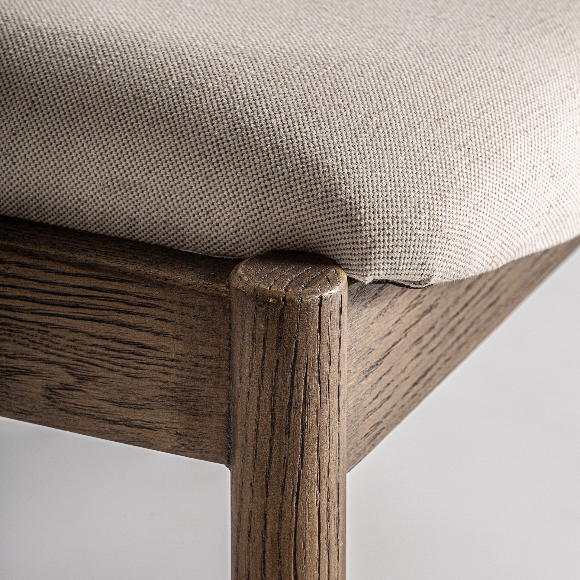 Polch Art Deco -pellavatuoli – ruskeanbeige tuhkapuu