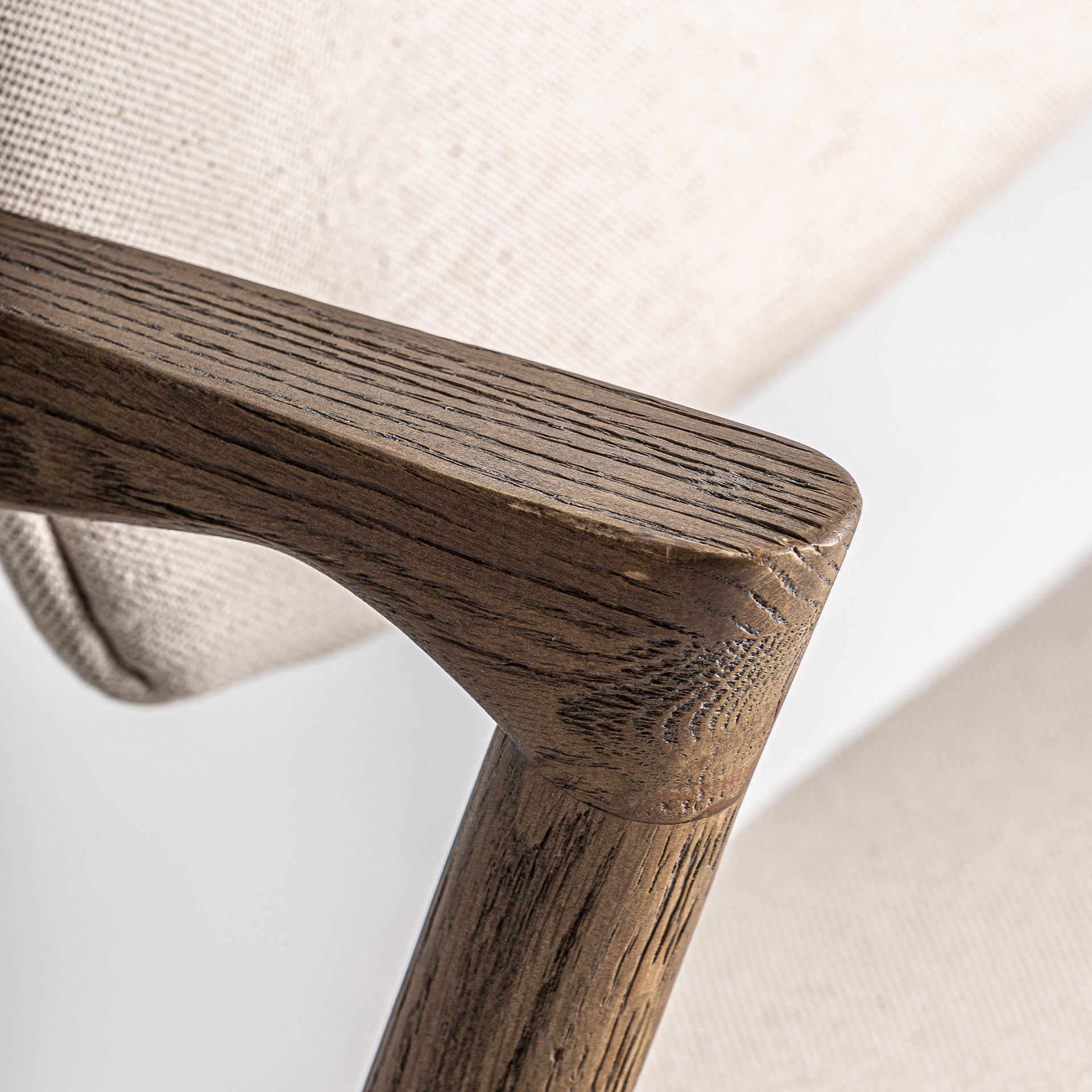 Polch Art Deco -pellavatuoli – ruskeanbeige tuhkapuu