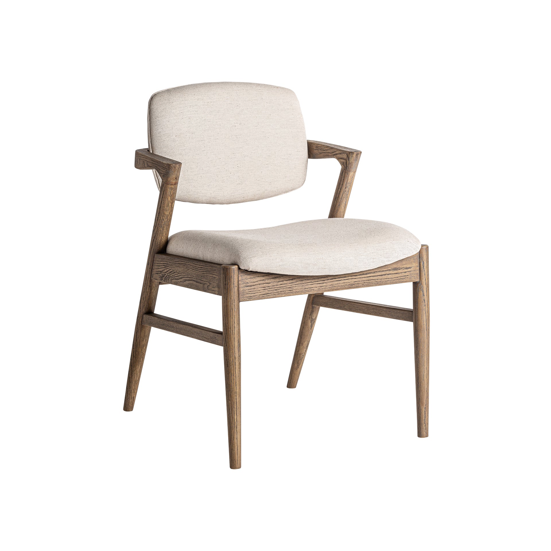 Polch Art Deco -pellavatuoli – ruskeanbeige tuhkapuu