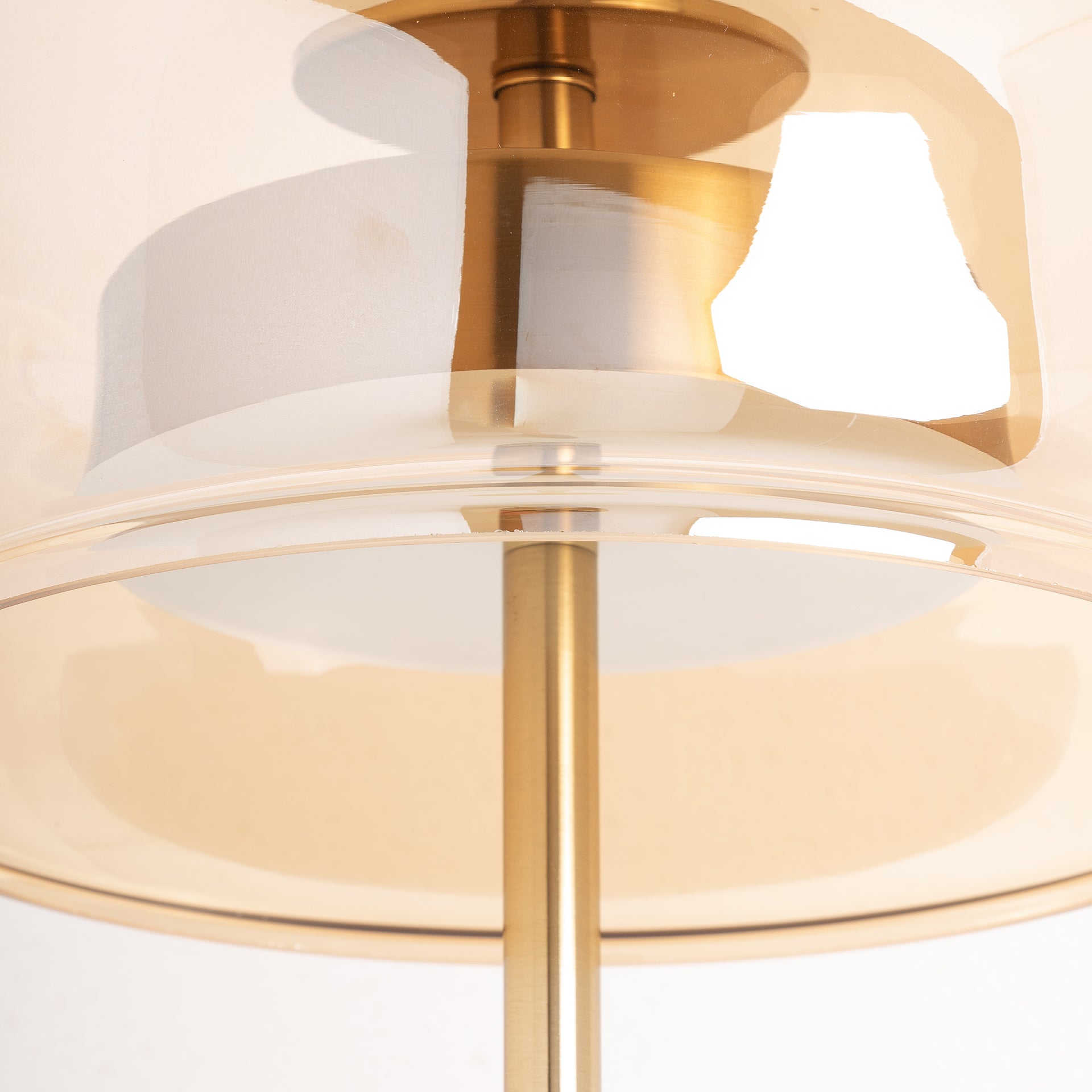 LESLIA Art Deco Floor Lamp - Gold Iron with Brown Crystal Accents