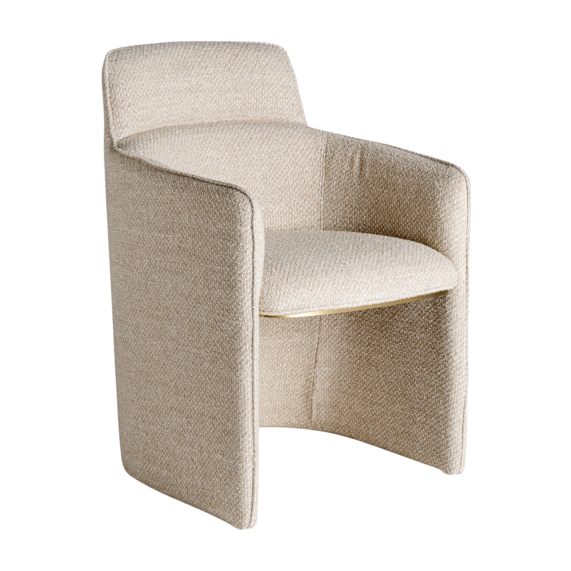 MAYUN Art Deco Armchair - Beige Polyester & Iron Frame