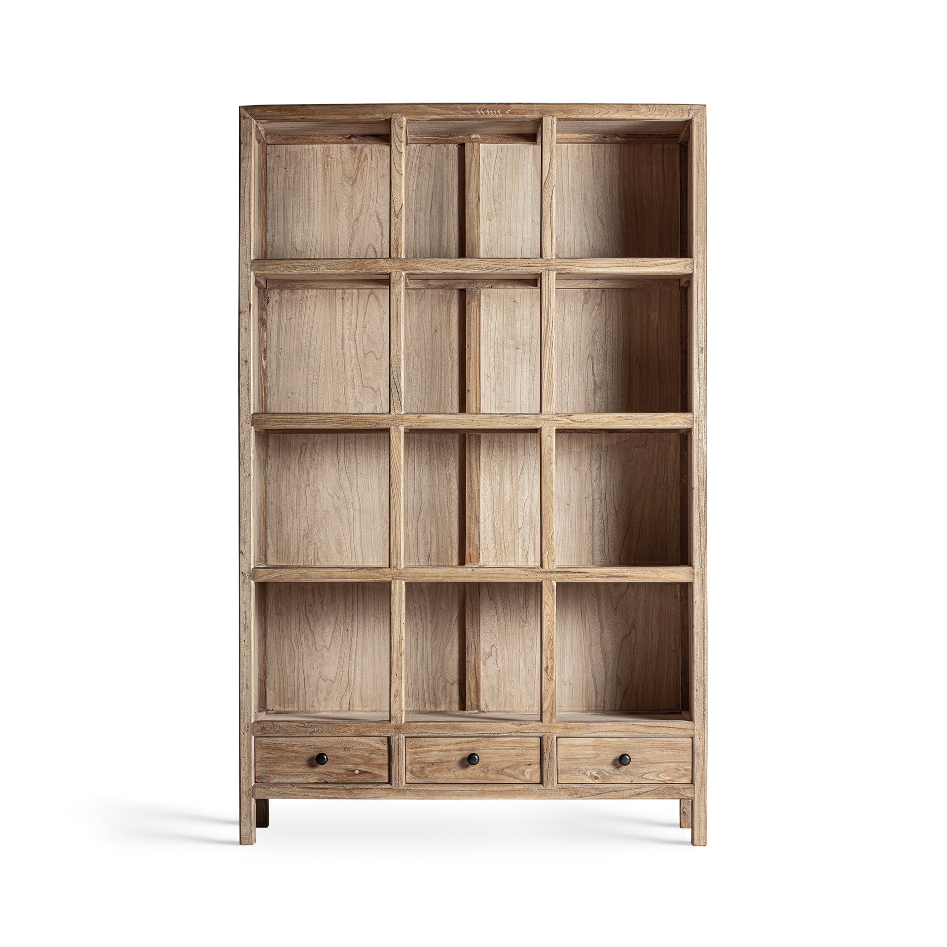 Brecey Modular Library - Recycled Elm Wood Bookcase