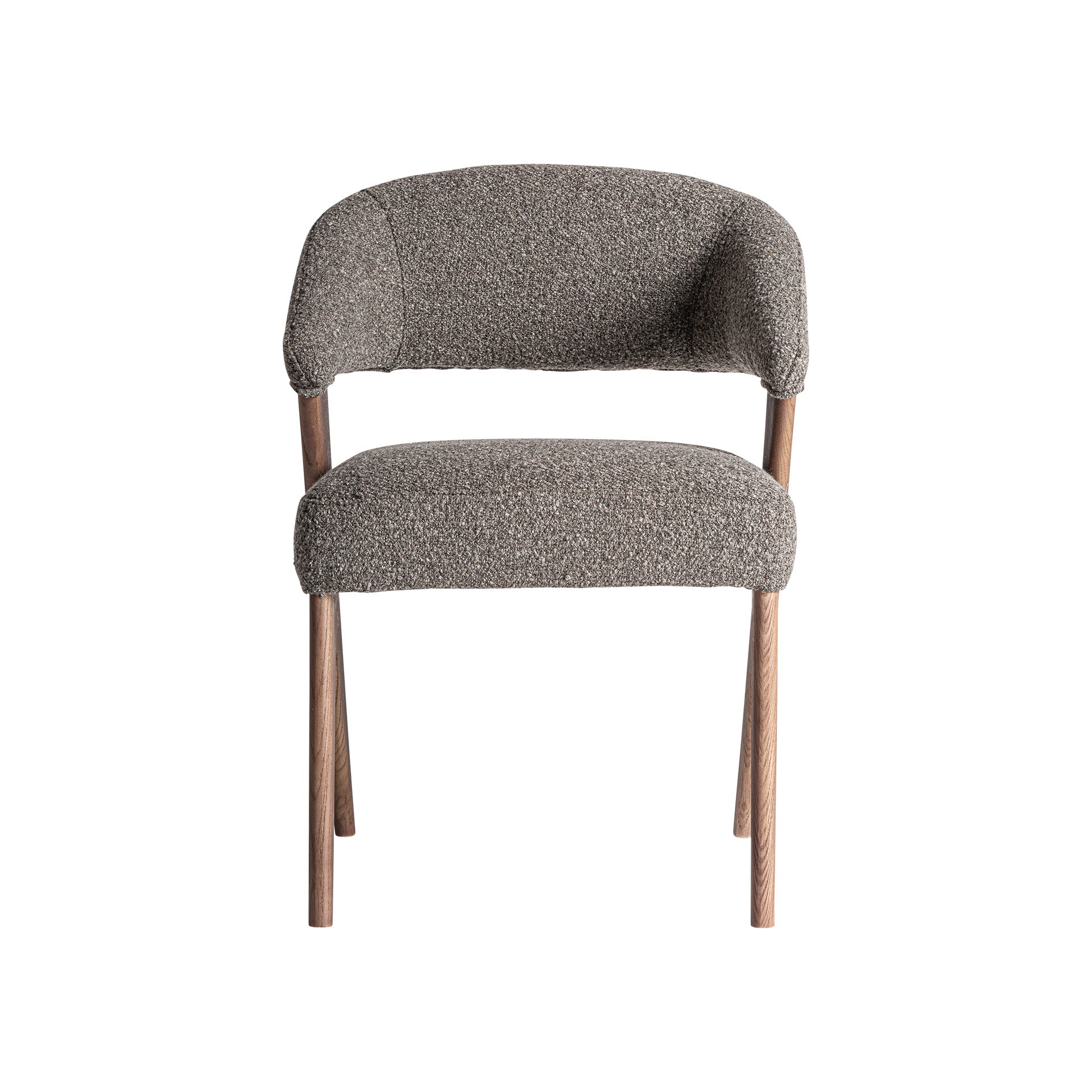Contemporary Grey Marbled Dining Chair with Oak Wood Frame
