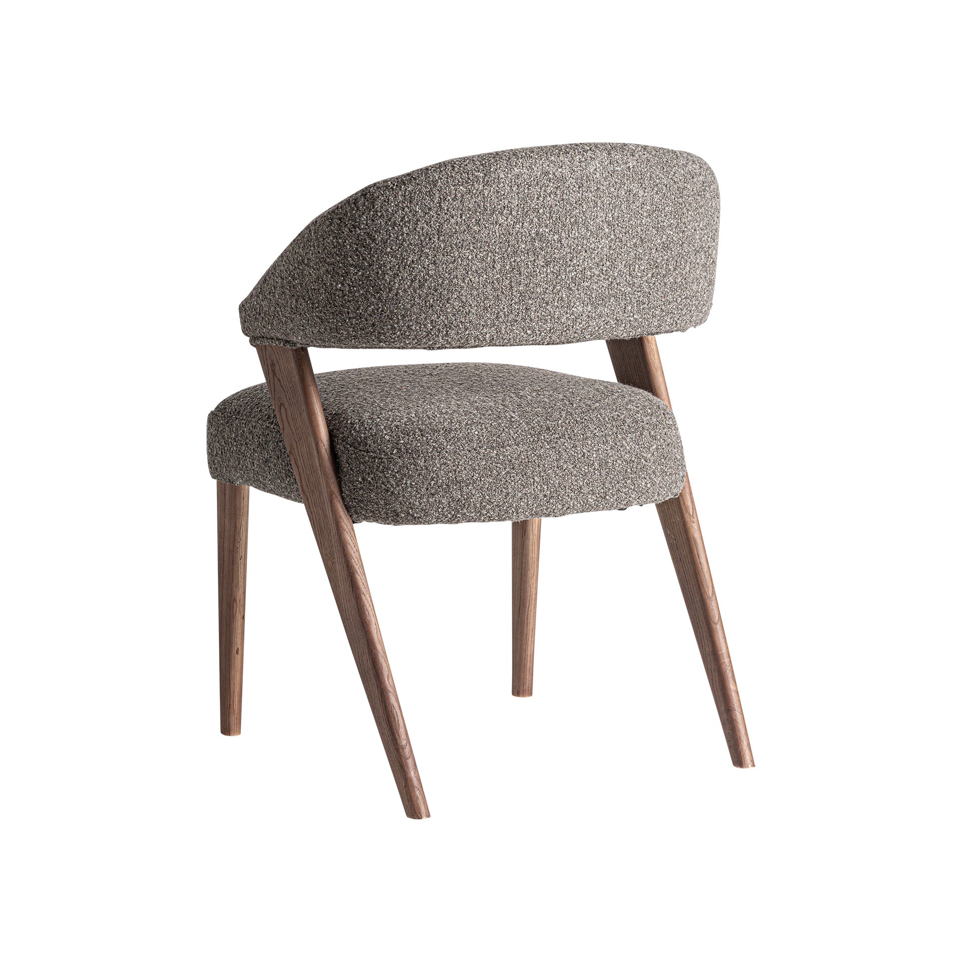 Contemporary Grey Marbled Dining Chair with Oak Wood Frame