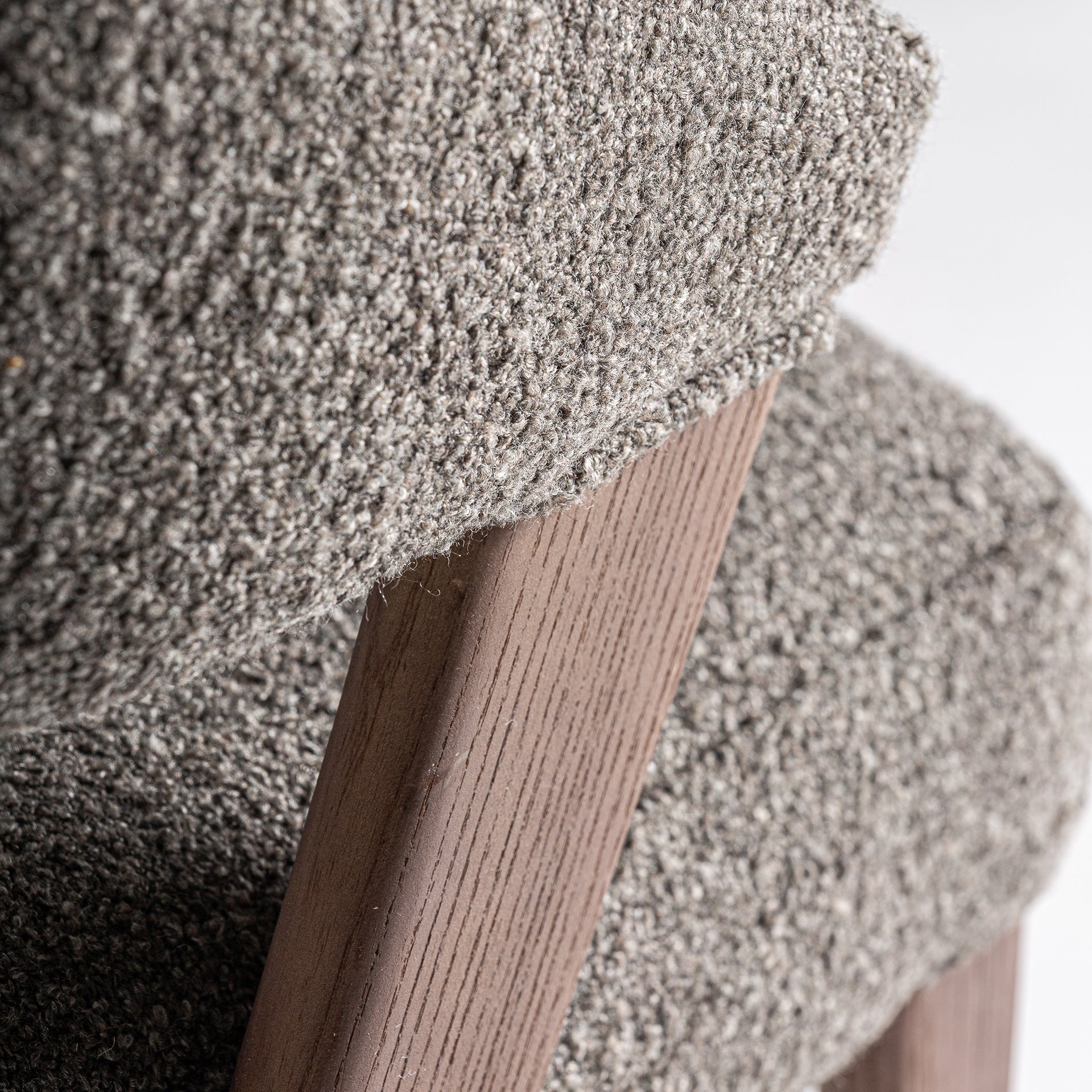 Contemporary Grey Marbled Dining Chair with Oak Wood Frame