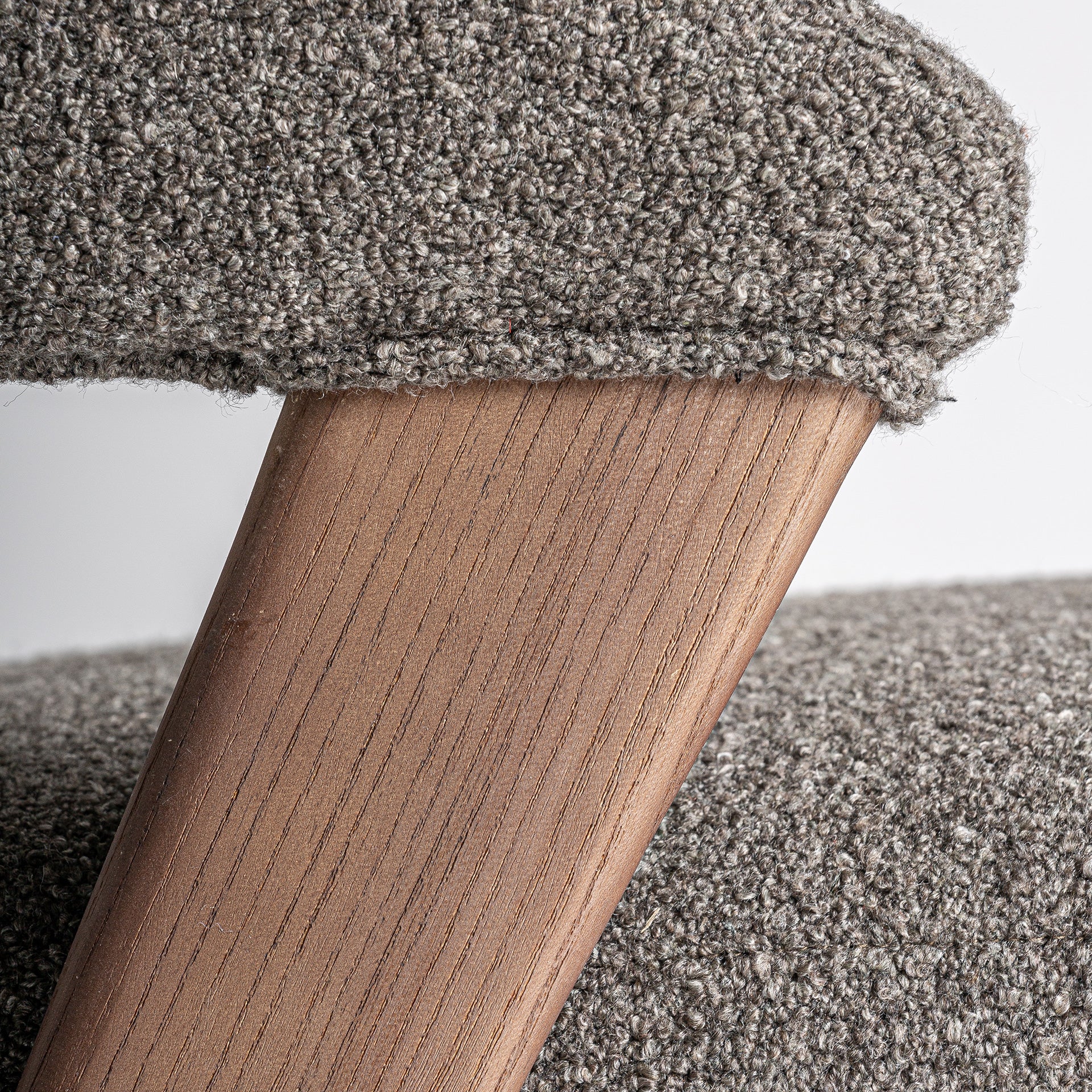 Contemporary Grey Marbled Dining Chair with Oak Wood Frame