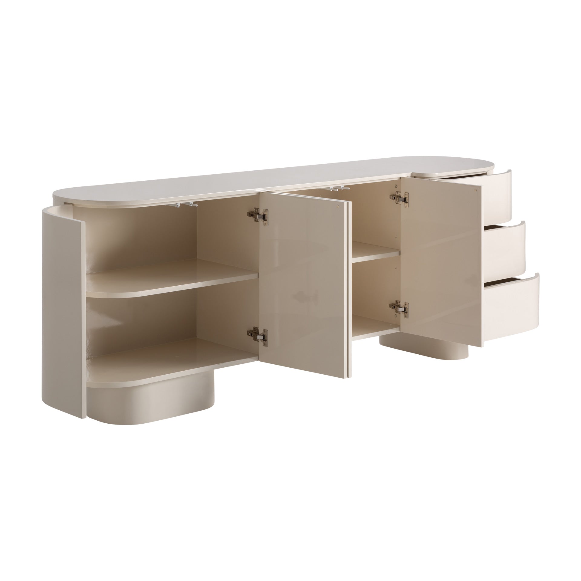 HATON Sideboard - Contemporary Off White MDF Storage Cabinet