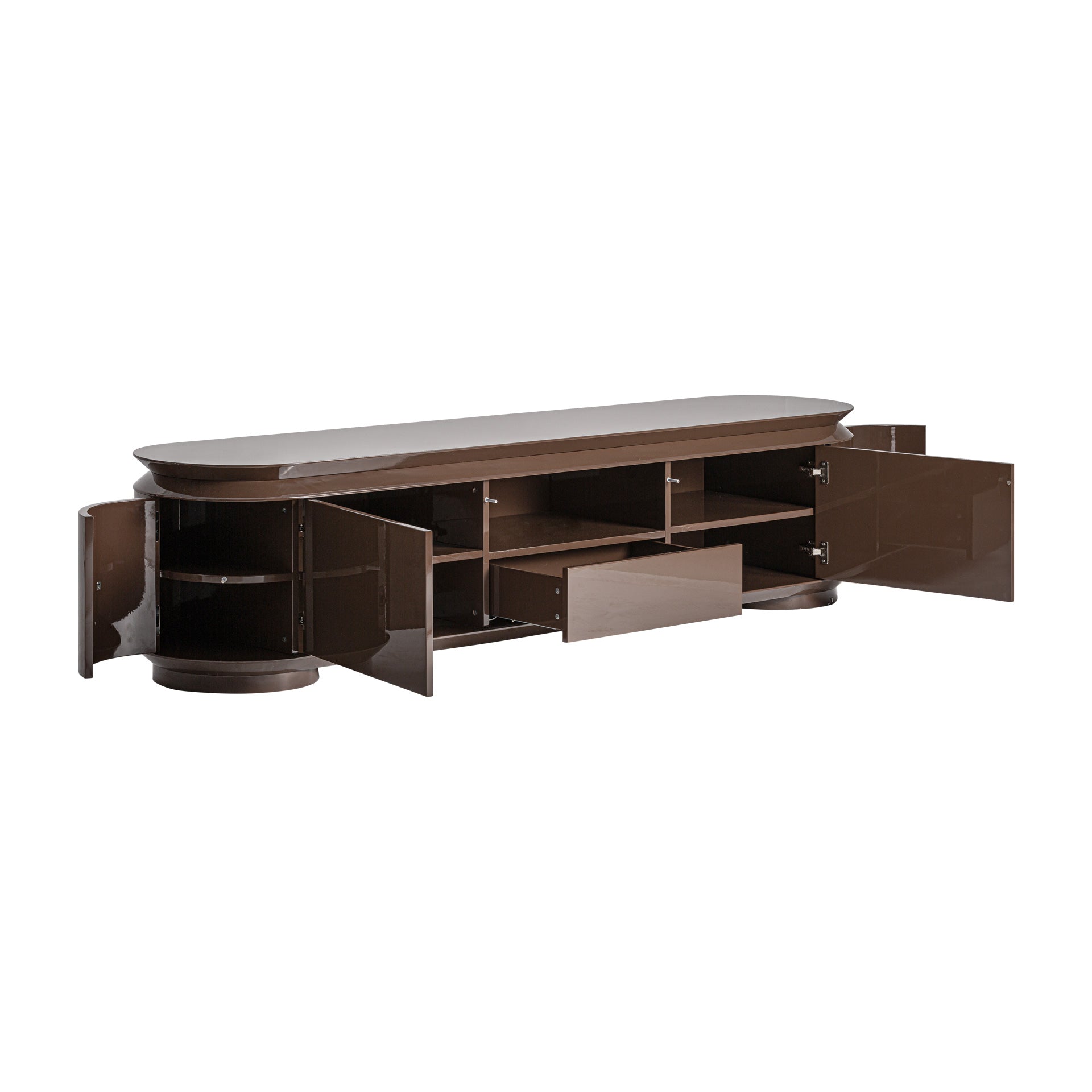 Trubia Contemporary TV Stand - Brown MDF Media Console