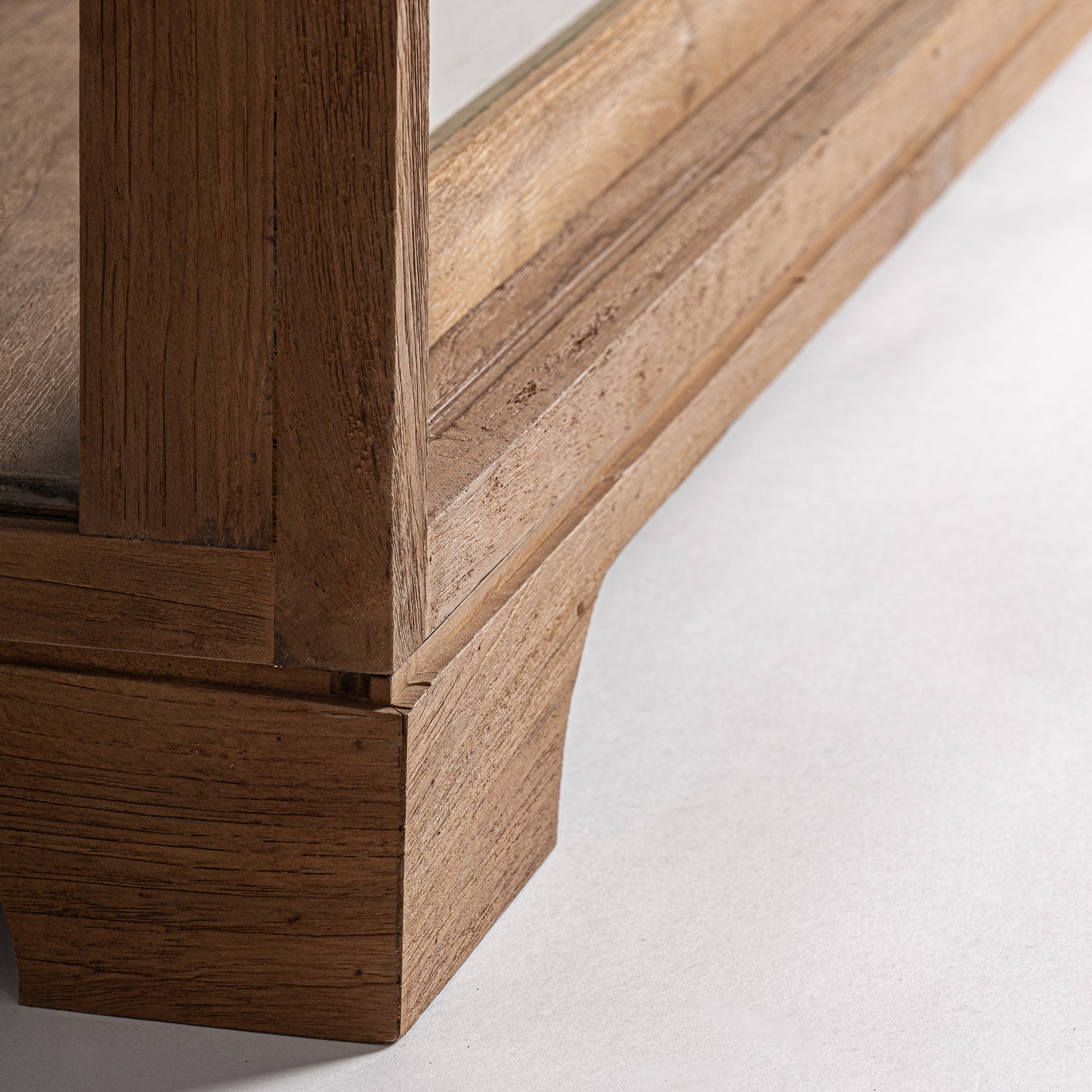 Teak Wood Glass Cabinet - Colonial Brown Display Storage