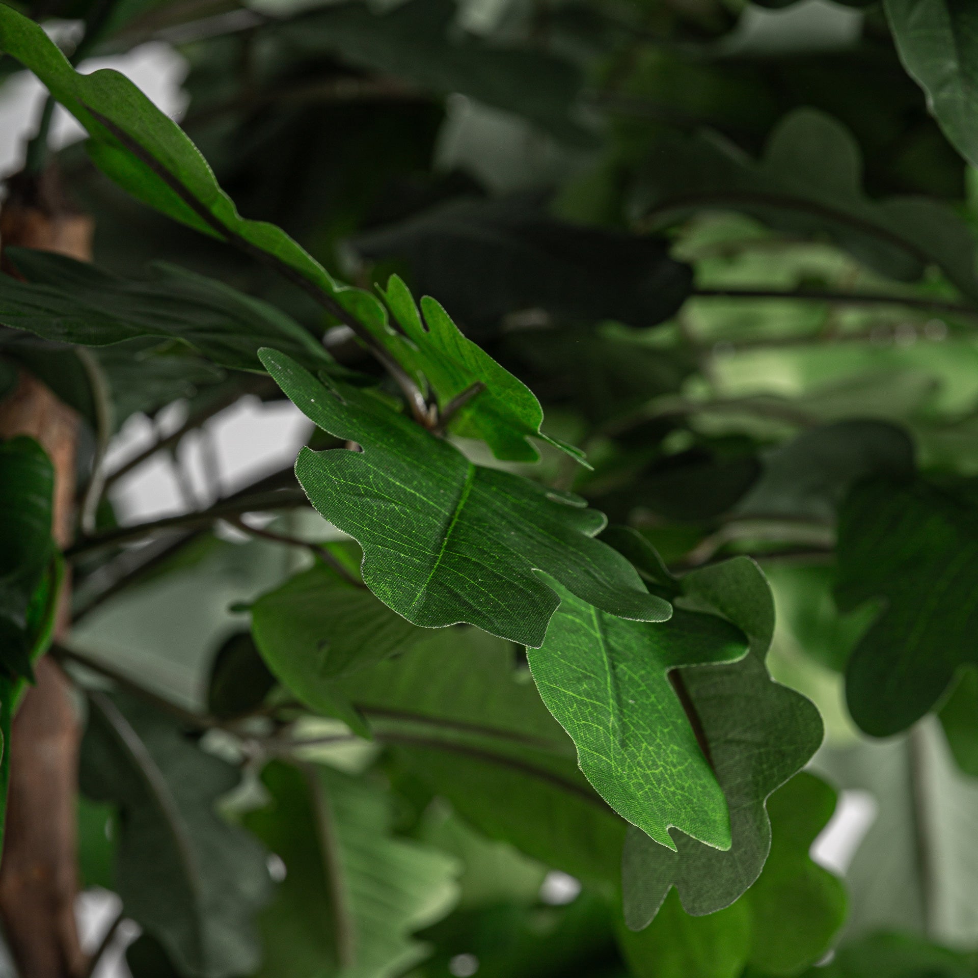 Lind Faux Plant in Green with Brown Wood Pot