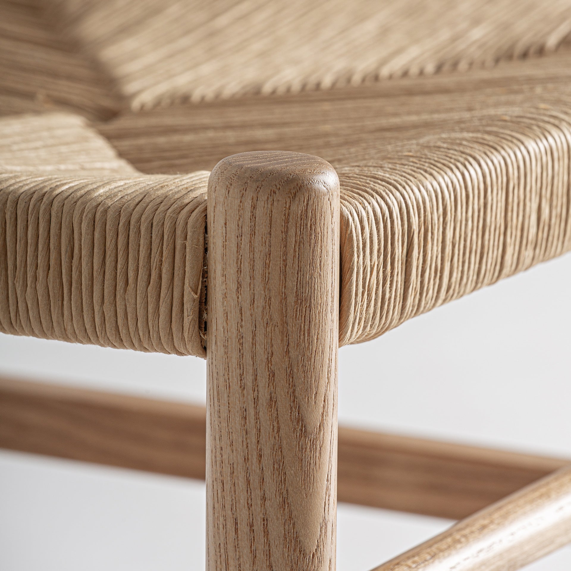 Alm Boho Chair in Light Brown Elm & Natural Fibre