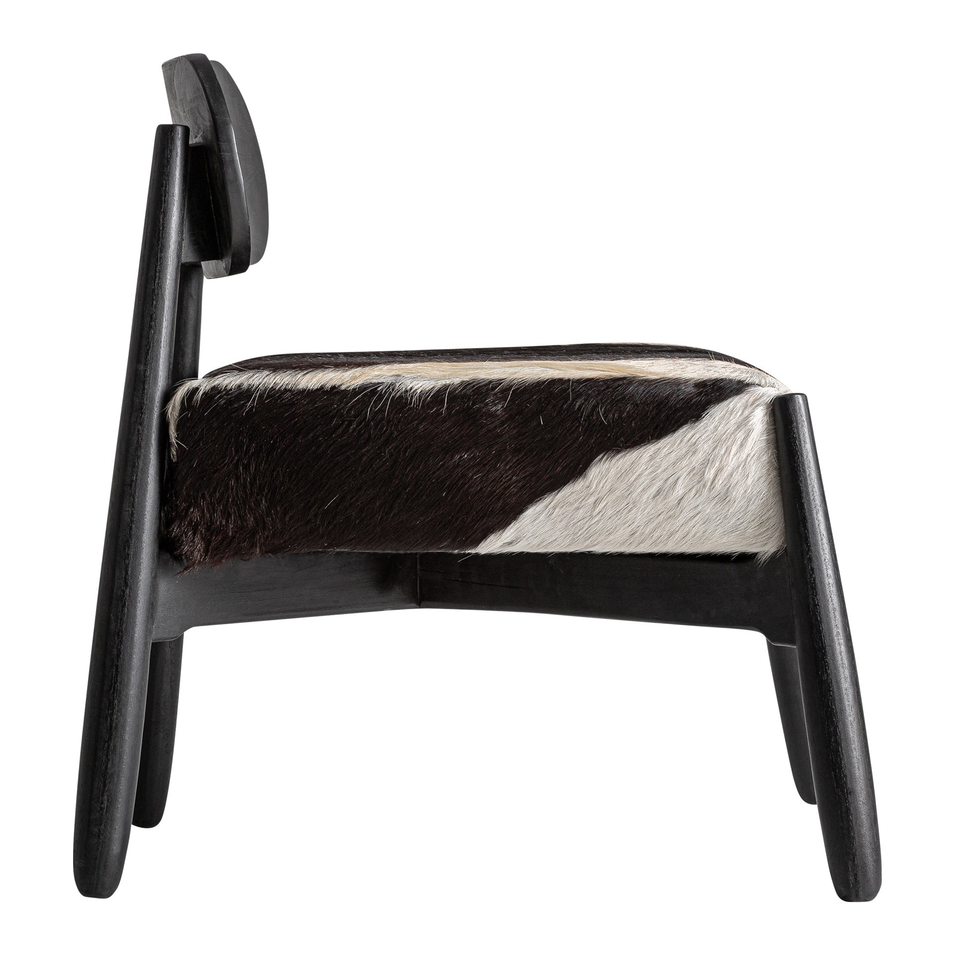 Mier Contemporary Armchair - Teak Wood & White Leather