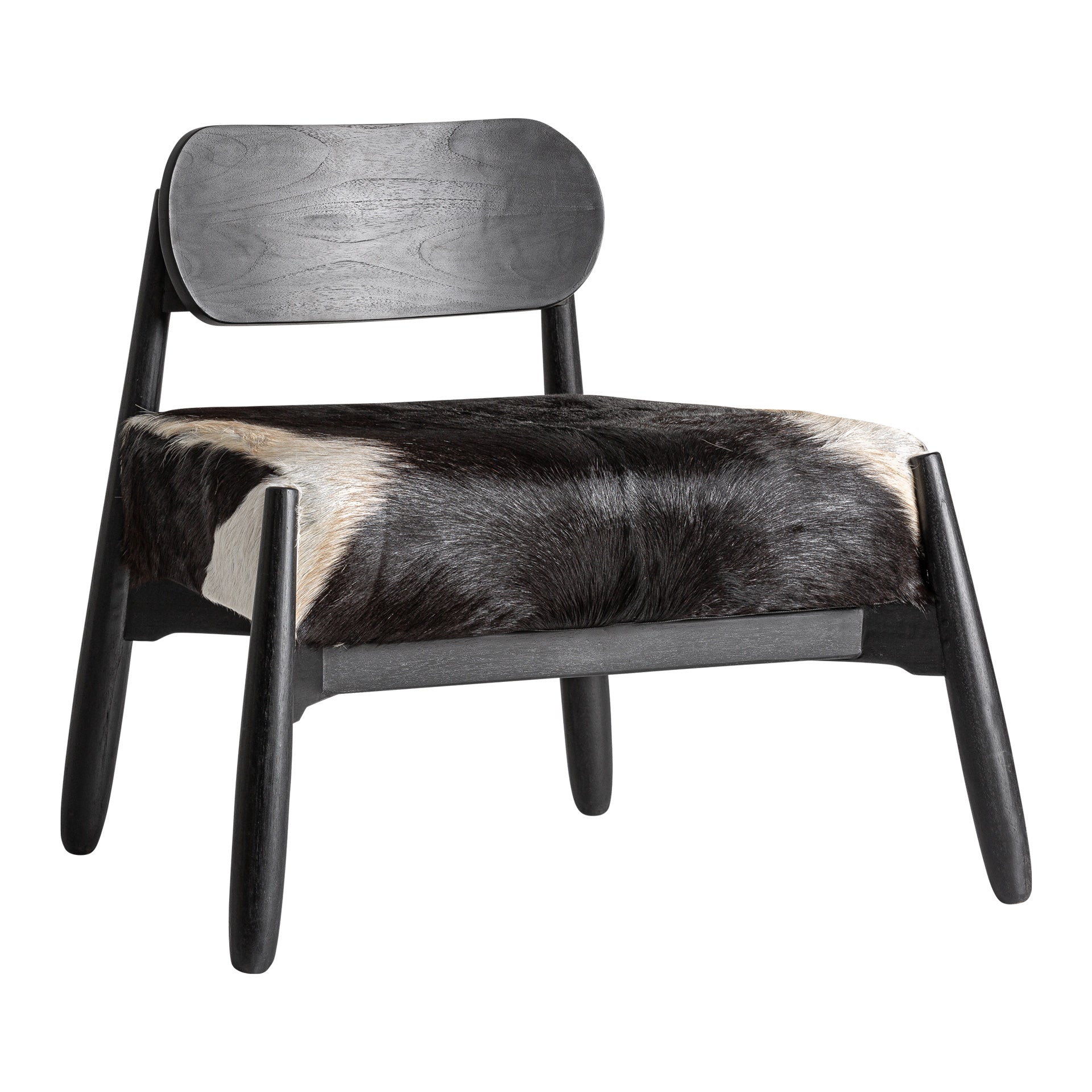 Mier Contemporary Armchair - Teak Wood & White Leather