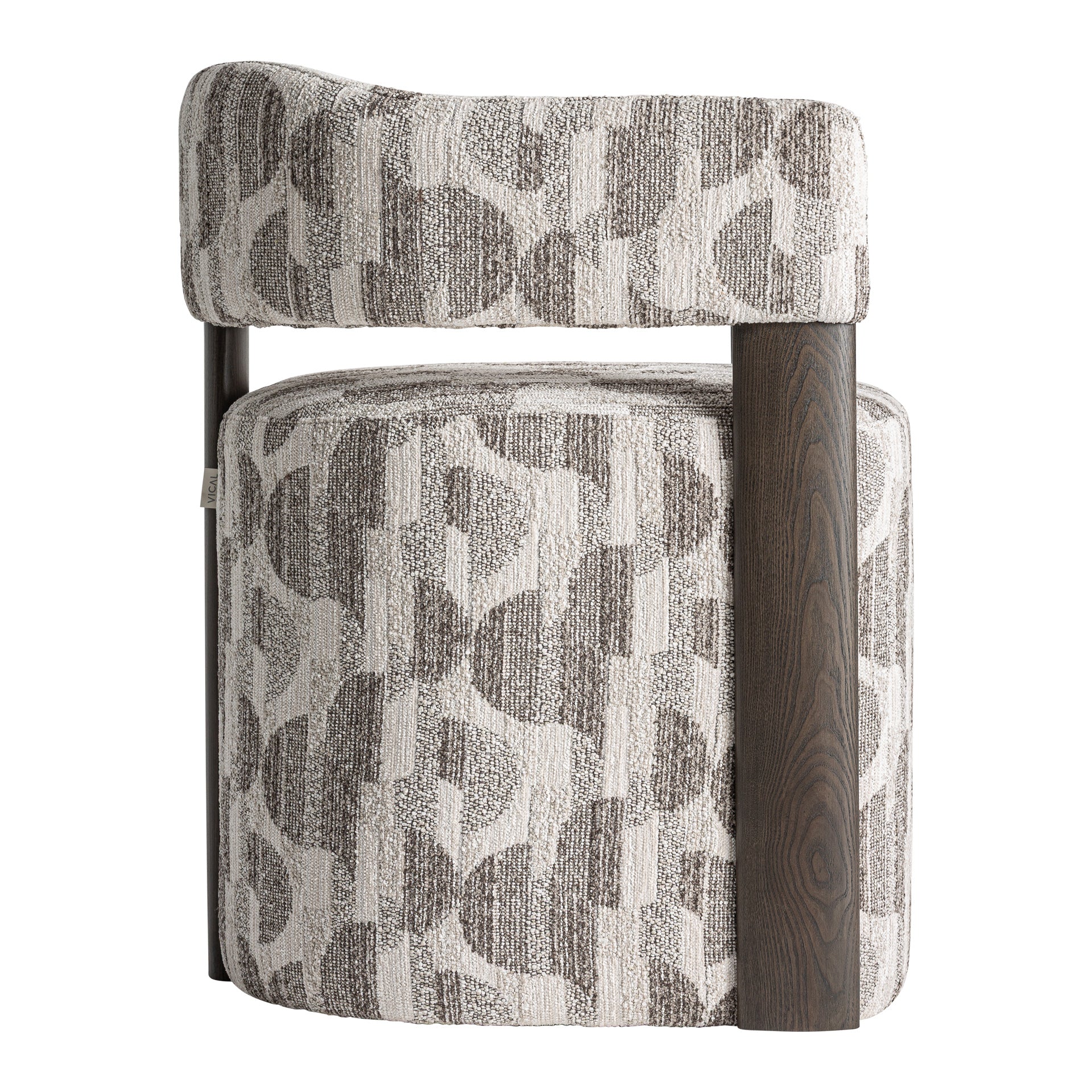 NAJAC UPHOLSTERED CHAIR IN GREY PRINT & ASH WOOD