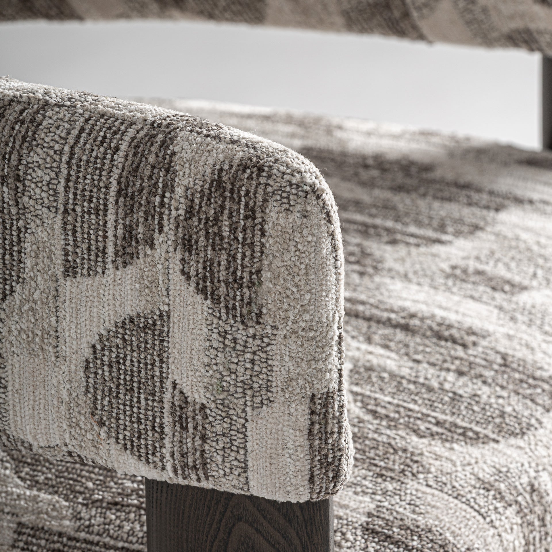 NAJAC UPHOLSTERED CHAIR IN GREY PRINT & ASH WOOD