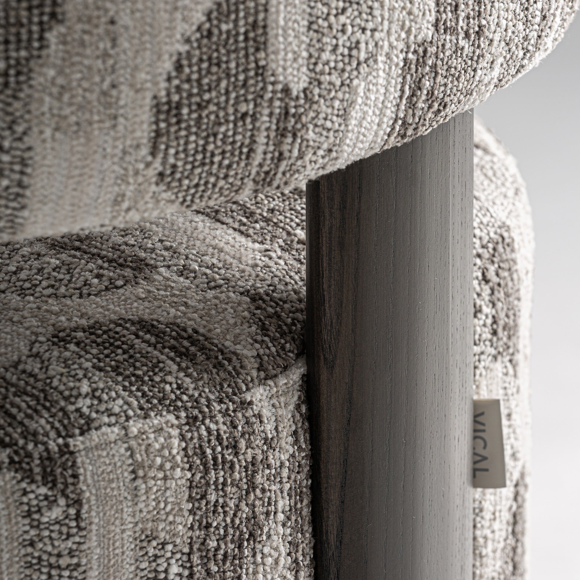 NAJAC UPHOLSTERED CHAIR IN GREY PRINT & ASH WOOD