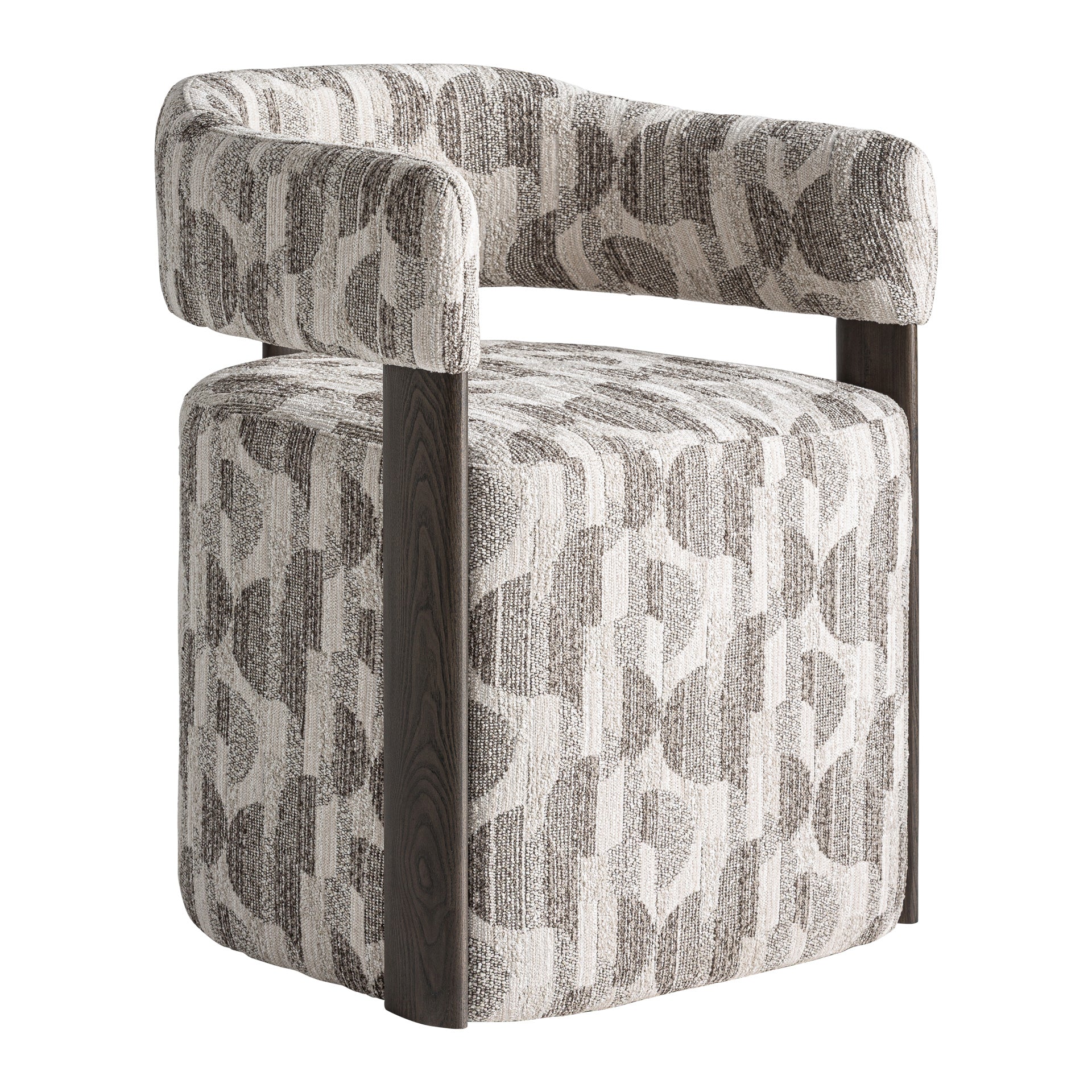 NAJAC UPHOLSTERED CHAIR IN GREY PRINT & ASH WOOD