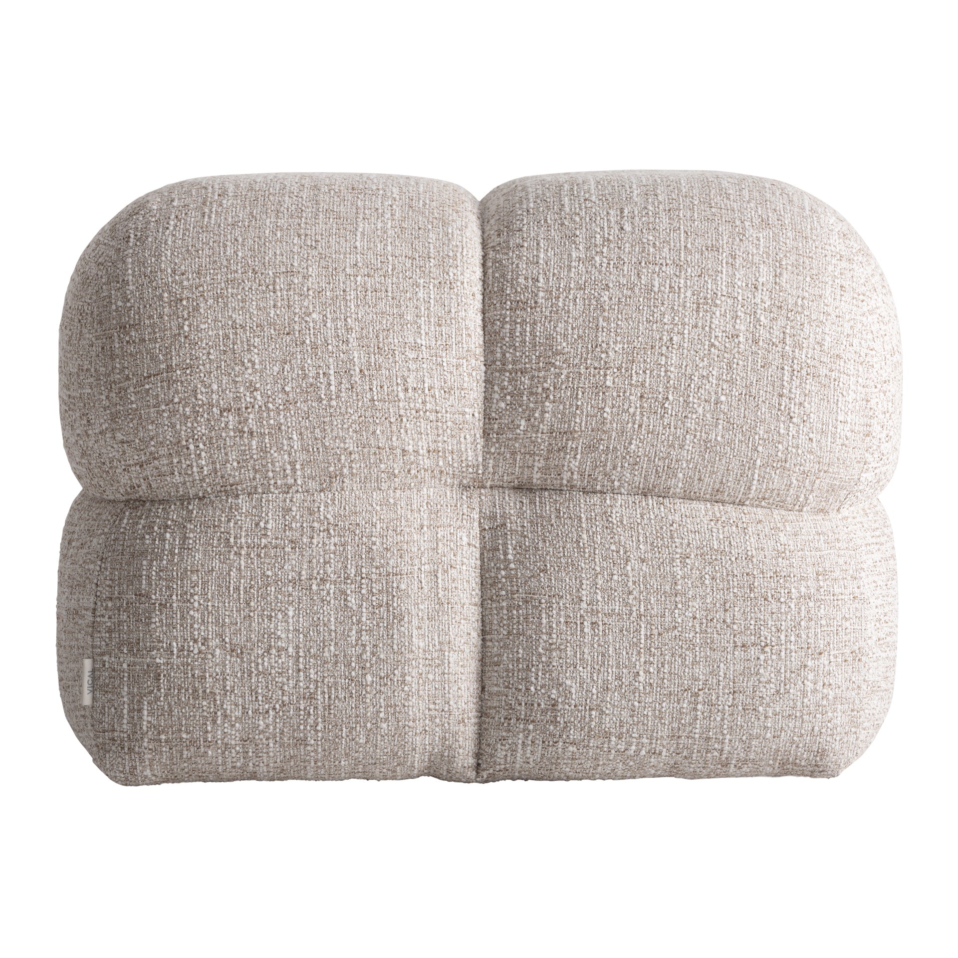 ZIZANO UPHOLSTERED FOOTREST IN BEIGE MARBLE