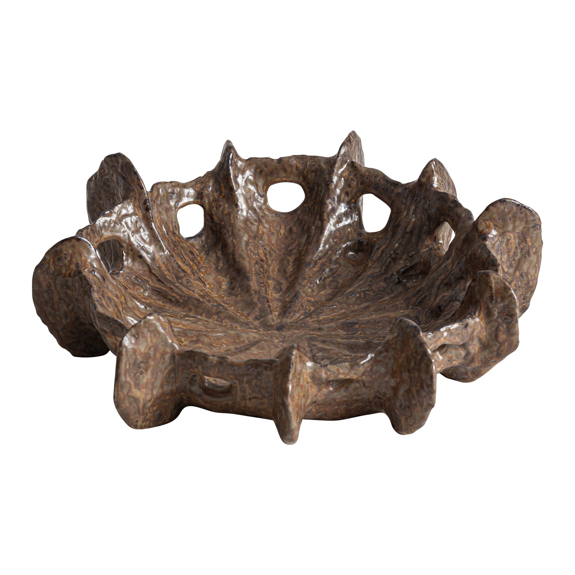 KYOMI CERAMIC CENTERPIECE IN BROWN