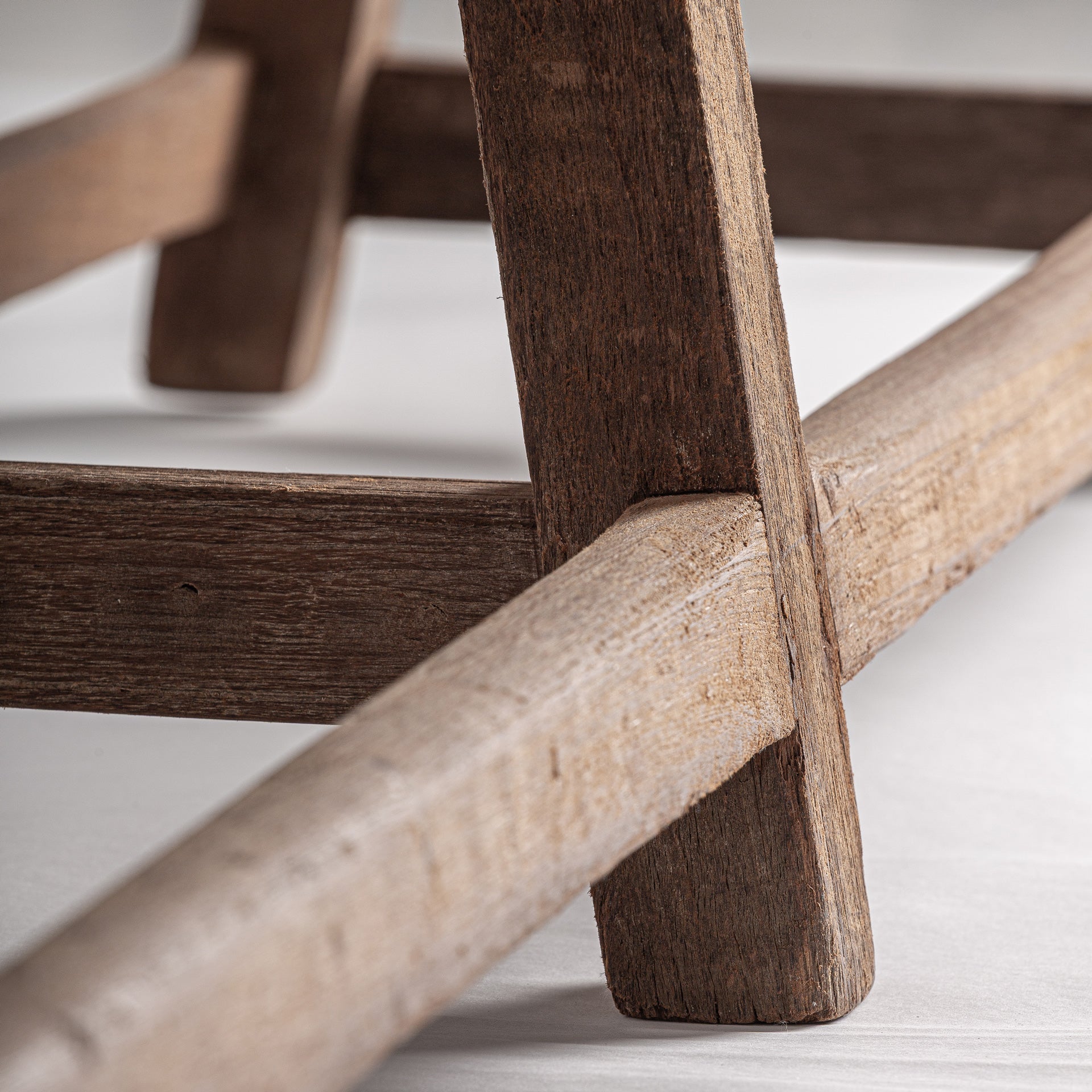 Ethnic Teak Wood Bench with Distressed Finish