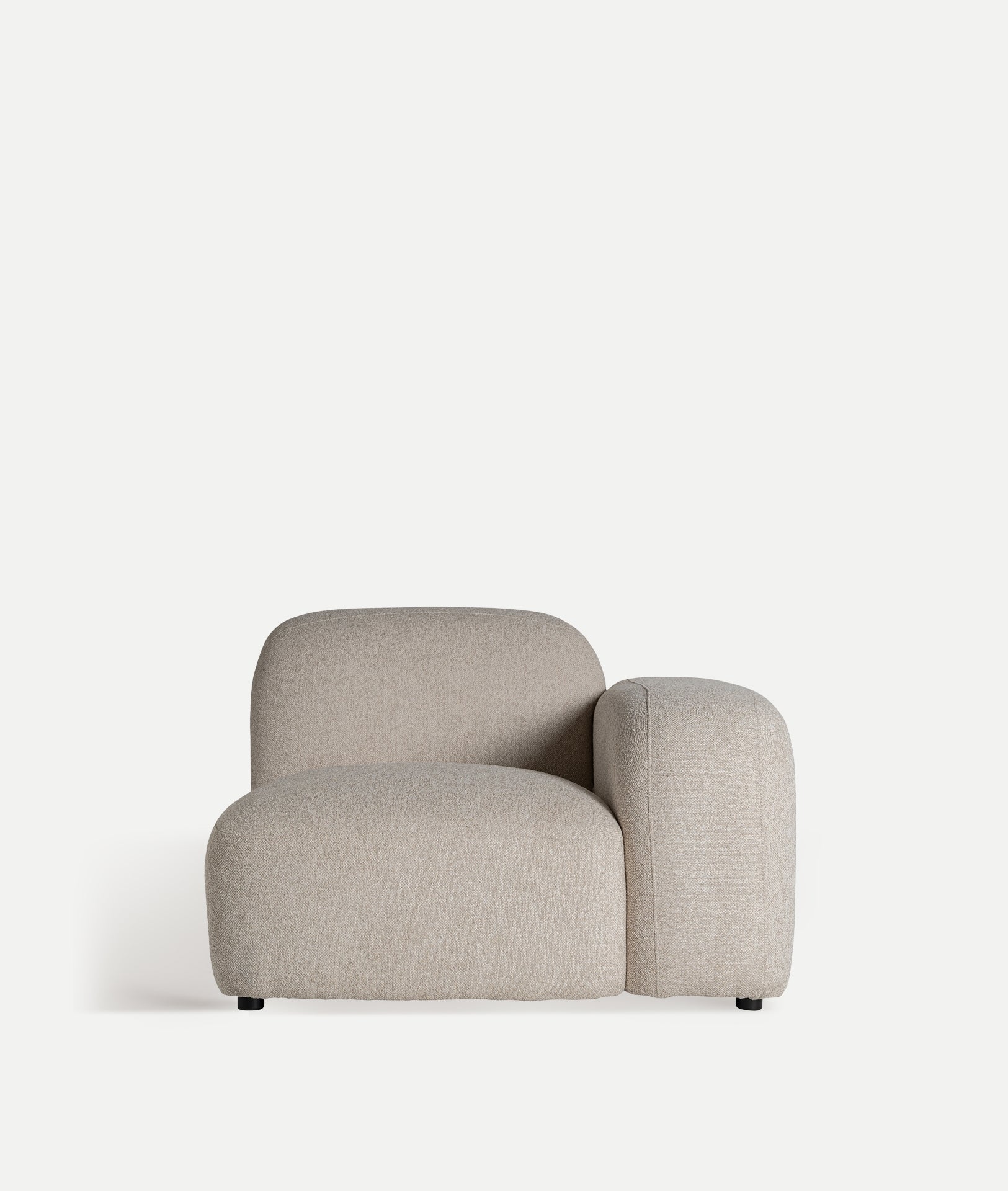 Ceyrat Corner Sofa Module – Speckled Cream Fabric & Natural Wood Base