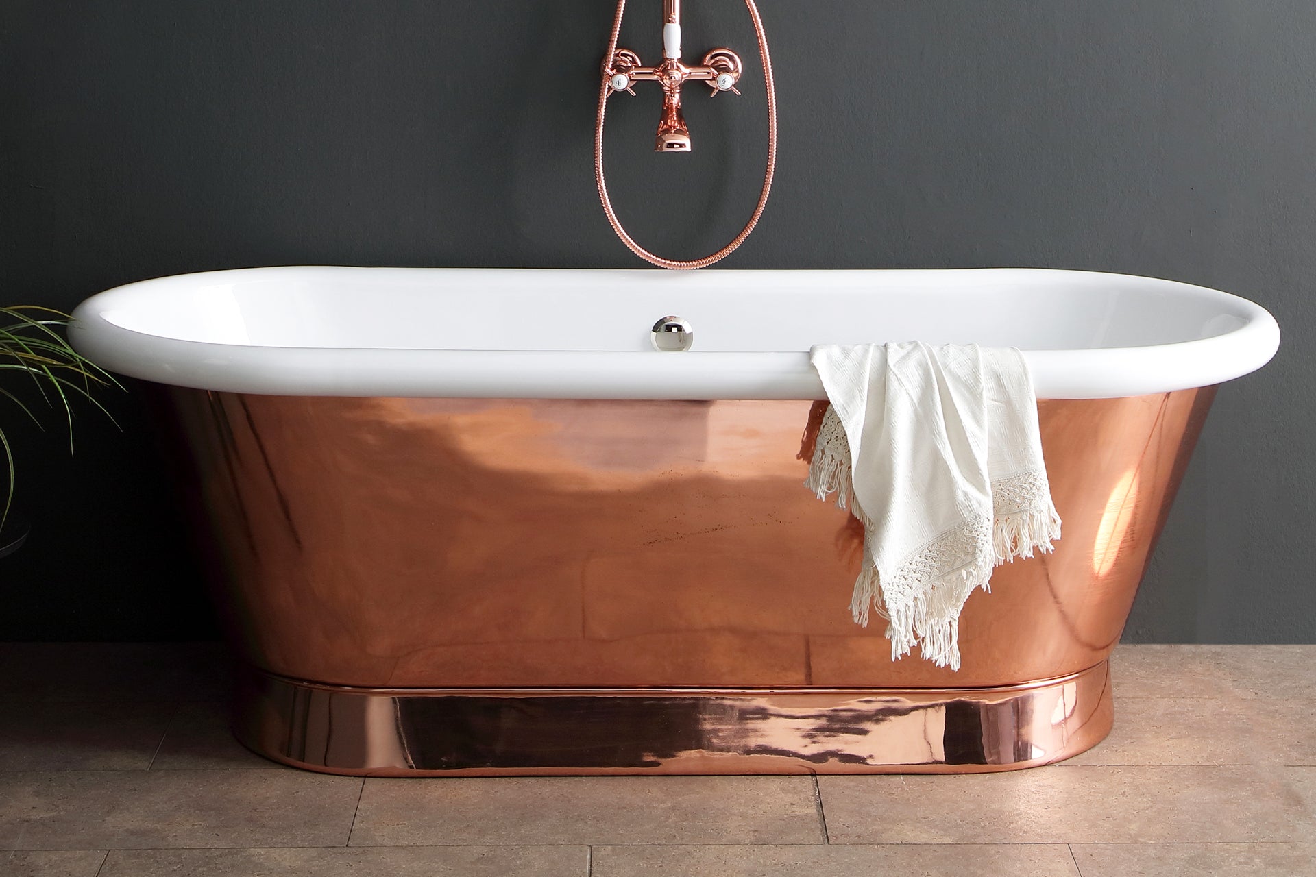 Elegance Luxury Copper -kylpyamme - vapaasti seisova, kaksoisviimeistelyllä varustettu muotoilu ja erinomainen lämmöneristyskyky