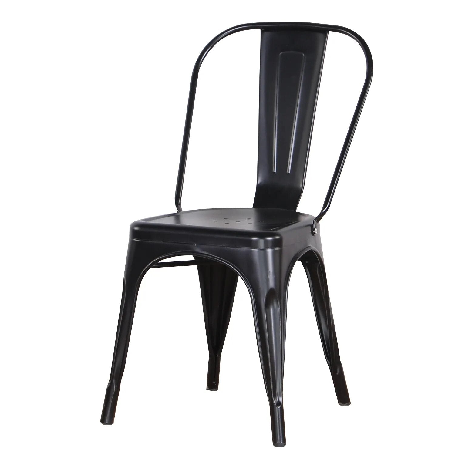 SkandiShop-setti, 4 metallista ruokapöydän tuolia, teollisen tyylin tuolit