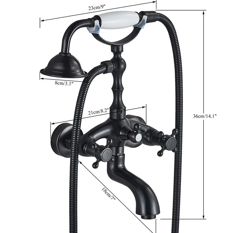 Rozin Retro Style messinkinen kylpyammeen suihkuhana