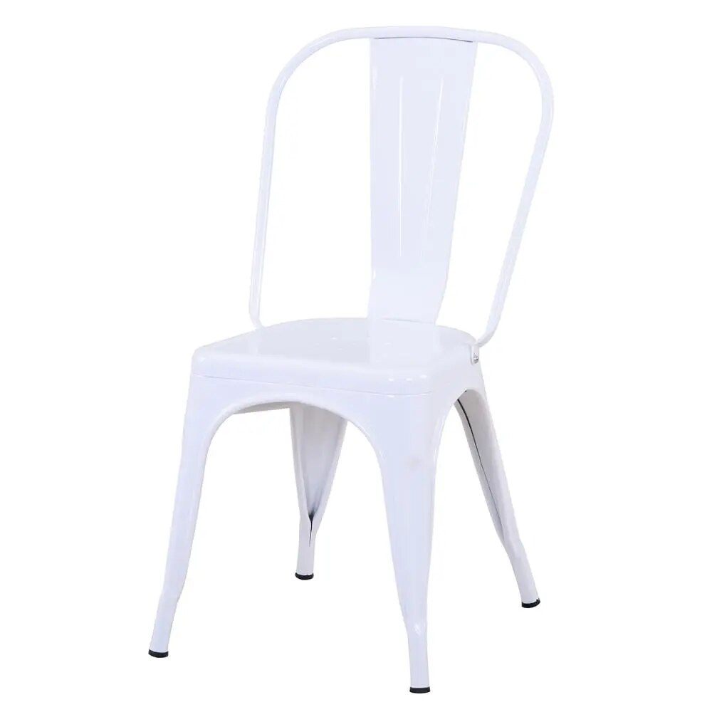 SkandiShop-setti, 4 metallista ruokapöydän tuolia, teollisen tyylin tuolit