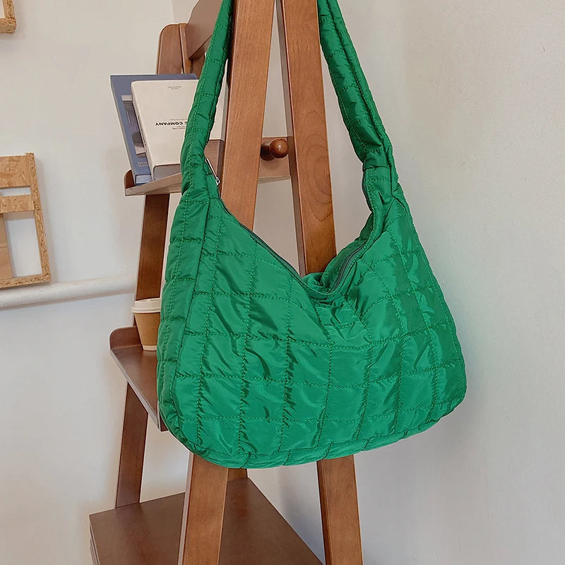 Designer Feather Down Winter Tote Bag