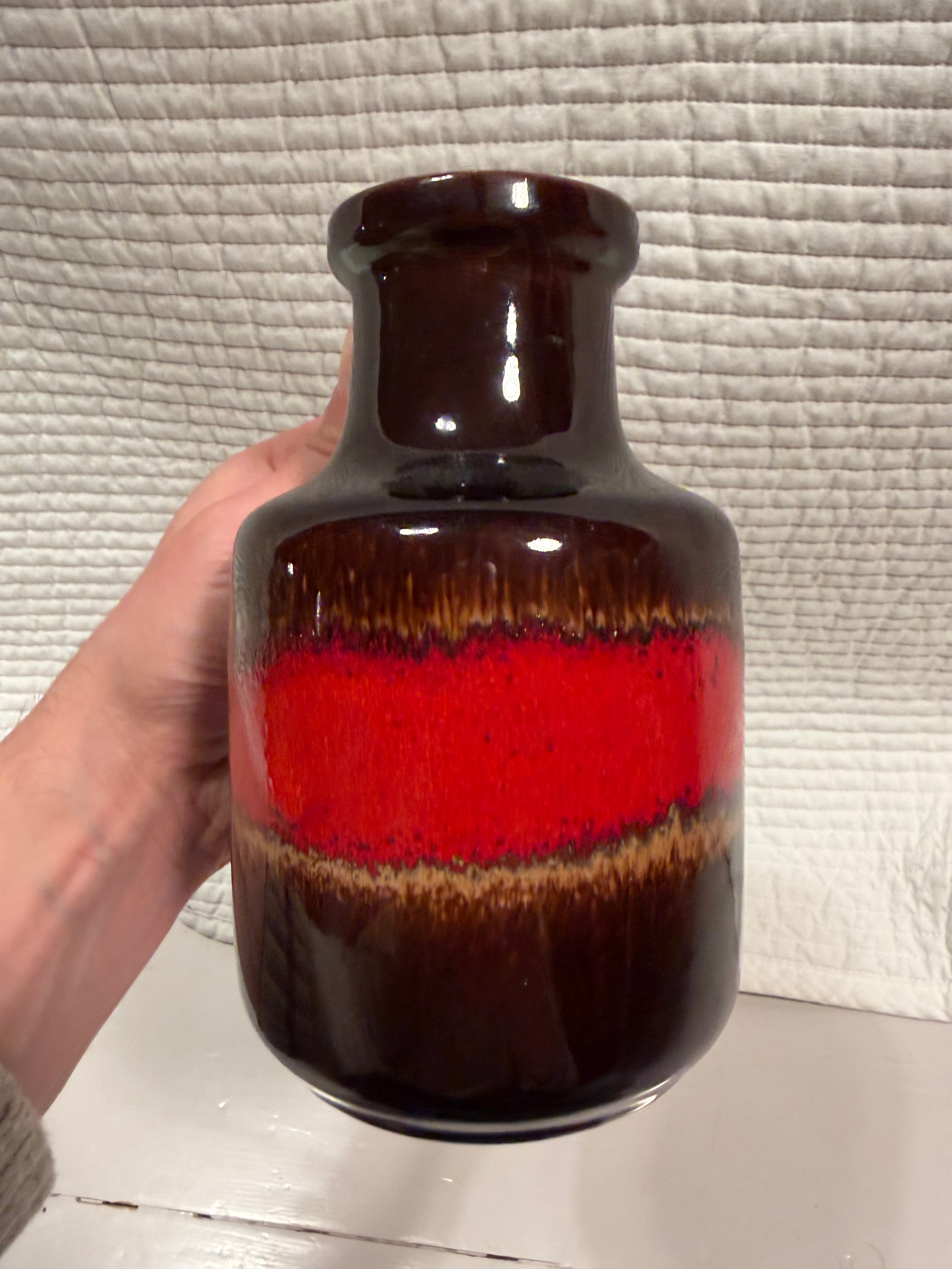 Vintage Scheurich Vase 413-16 (Red Lava)