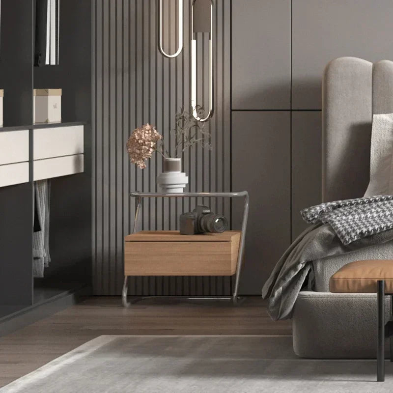 LuxGlass Mid Century Bedside Table